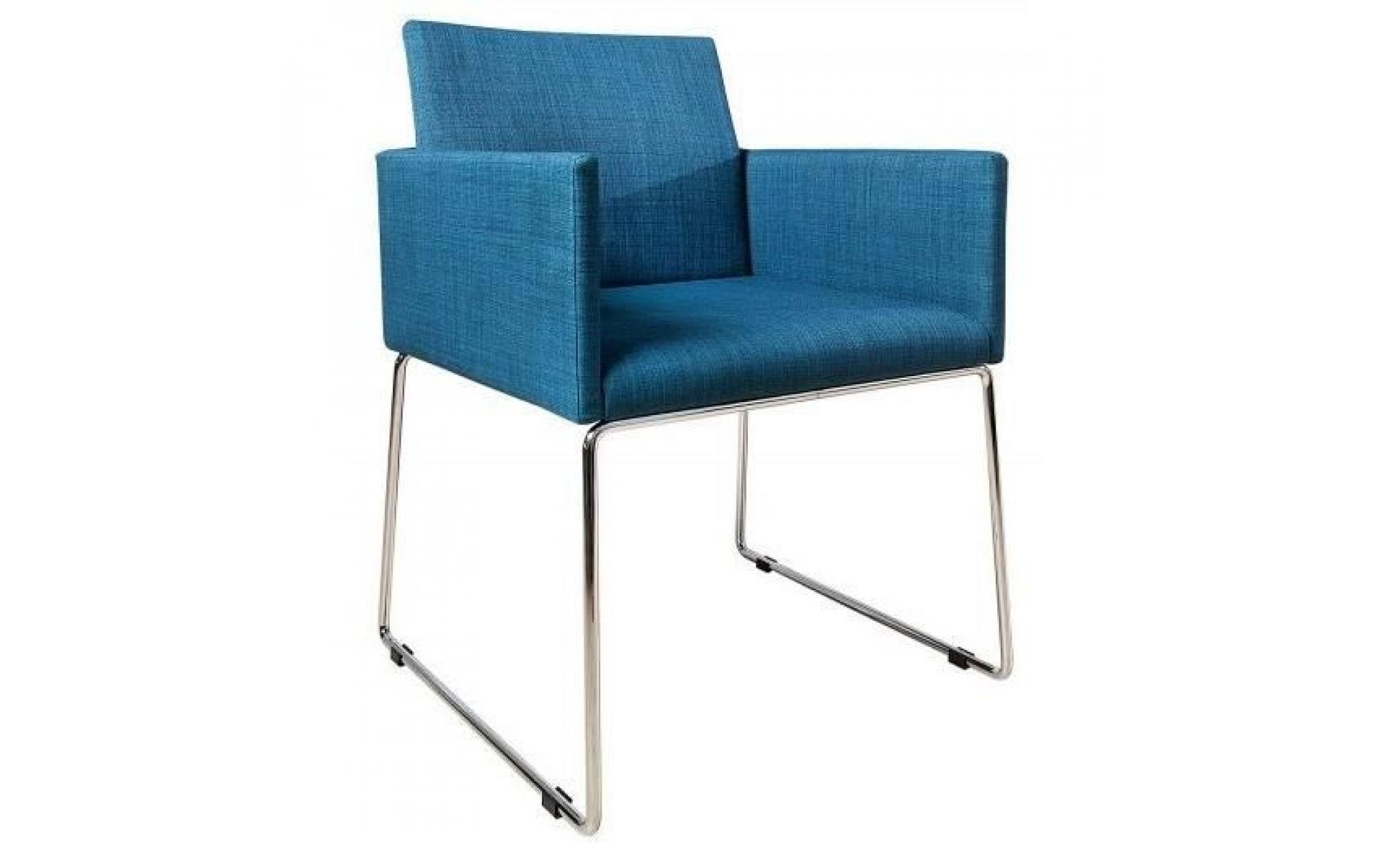 casa padrino chaise design avec accoudoirs bleu 55cm x 80cm x 60cm   meubles de bureau