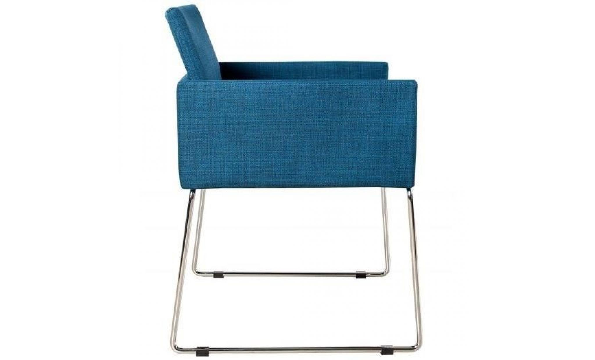 casa padrino chaise design avec accoudoirs bleu 55cm x 80cm x 60cm   meubles de bureau pas cher