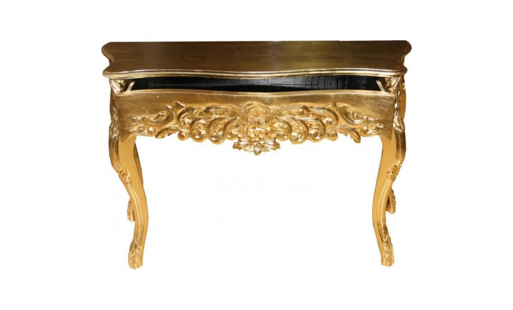 casa padrino console baroque avec tiroirs dames d'or b table de toilette 116 cm, h 77 cm   style ancien   mobilier baroque   pas cher