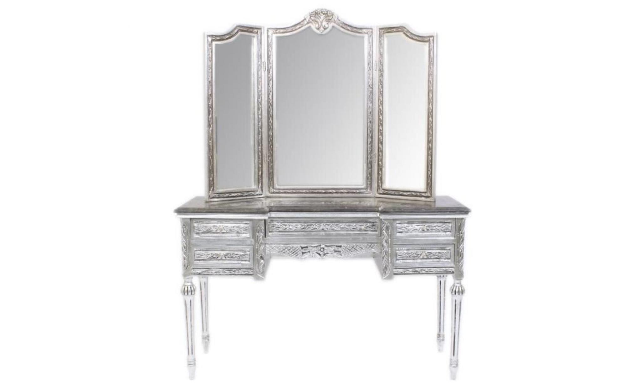 casa padrino console miroir de courtoisie baroque avec de l'argent 120 x 40 x h155 cm   console miroir chambre avec tiroirs323