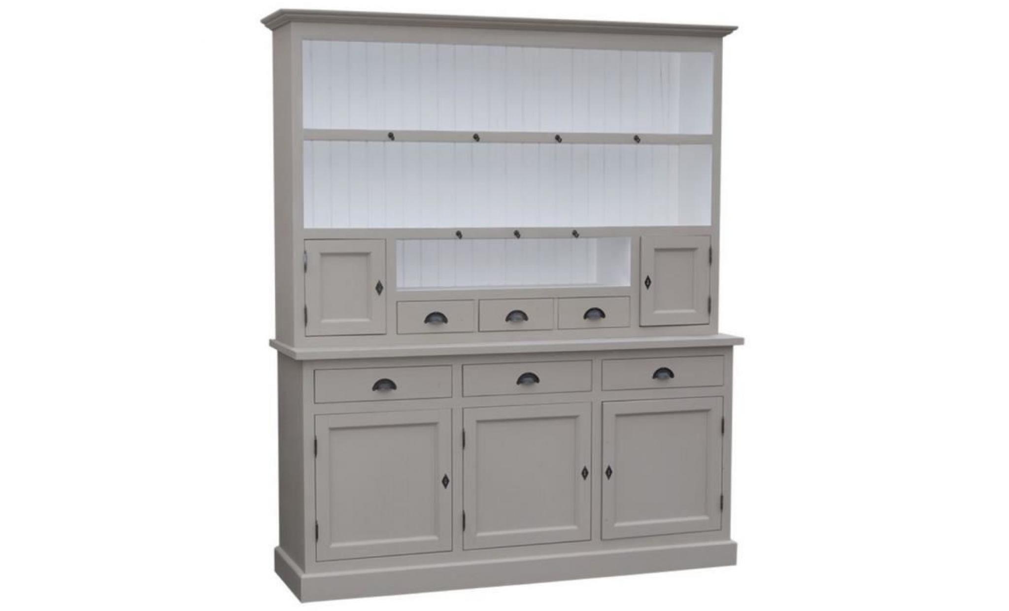 casa padrino country style armoire de cuisine gris / blanc 178 x 50 x h. 210 cm   2 pièces armoire de cuisine avec 5 portes et 6