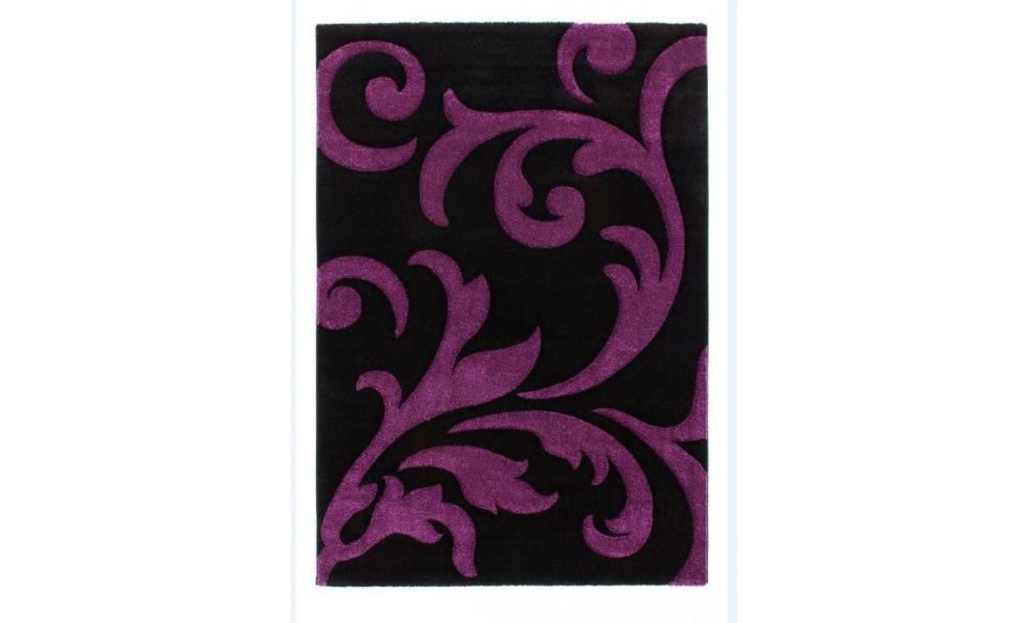 casa padrino design carpet black violet   designer carpet [80 x 150 cm]