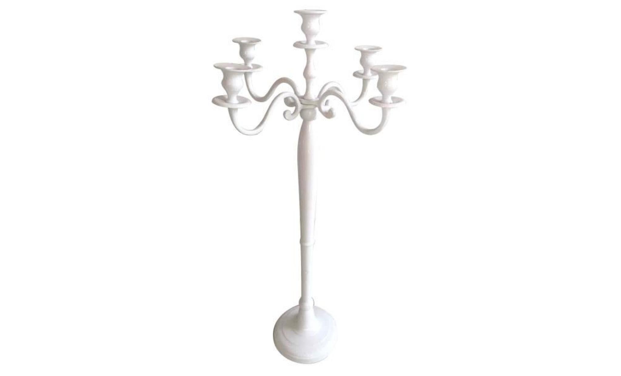 casa padrino designer candlestick aluminum white 5 arm height 78 cm   candle holder