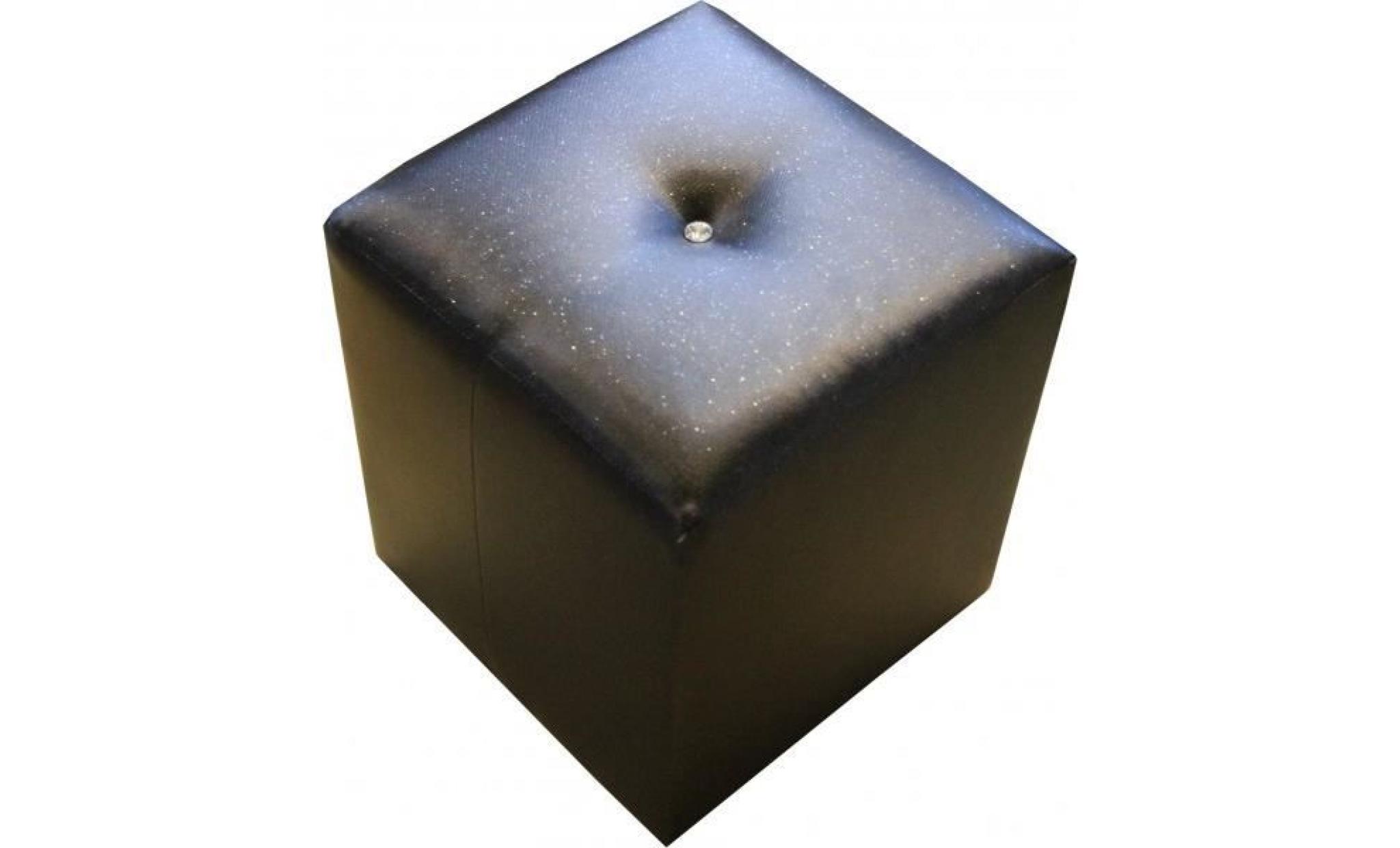 casa padrino designer stool cube black with glitter effect   cube stool