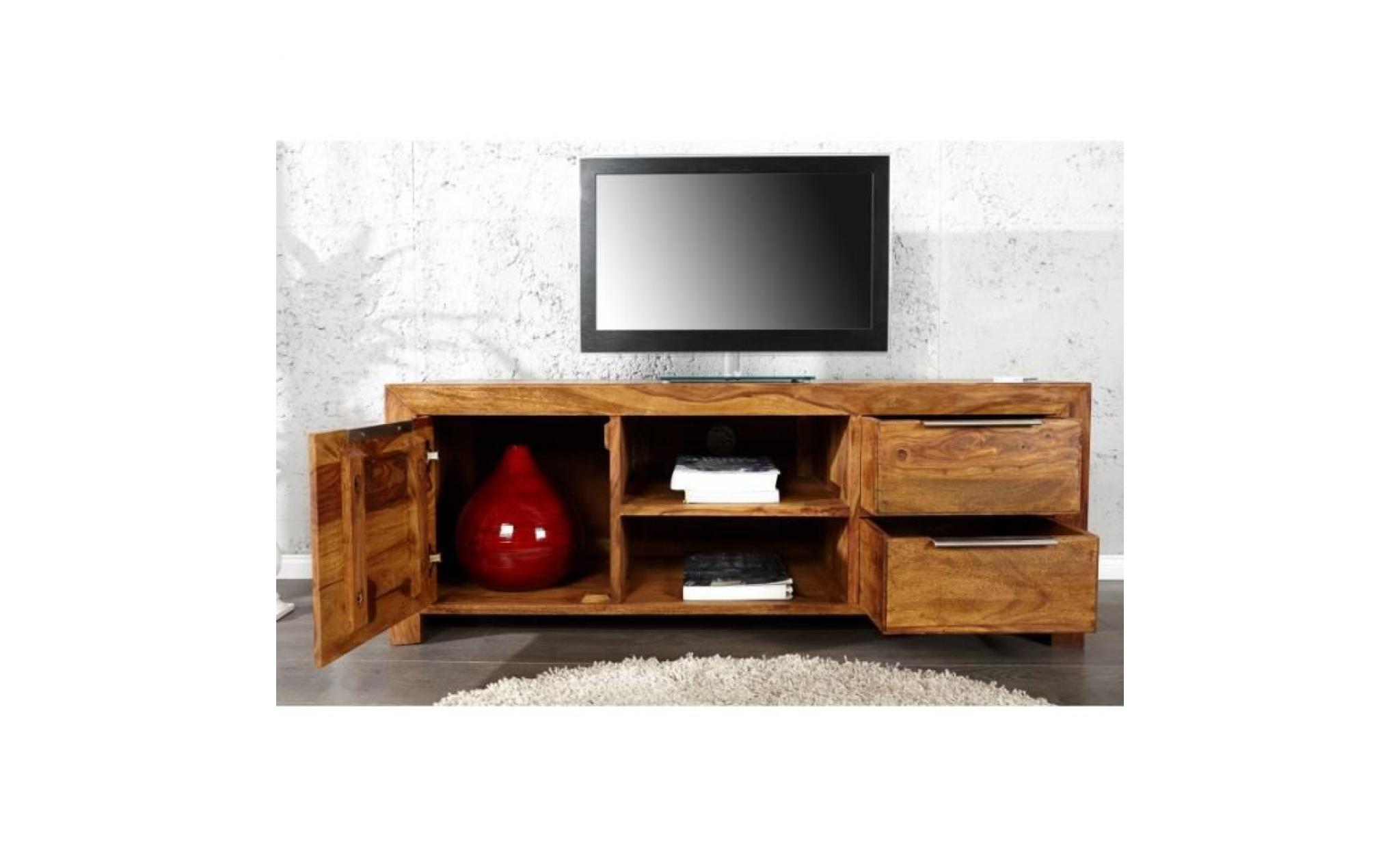 casa padrino meuble de télévision de luxe naturel l.135 x h.50 x p45   buffet   commode   fait à la main en bois massif! pas cher