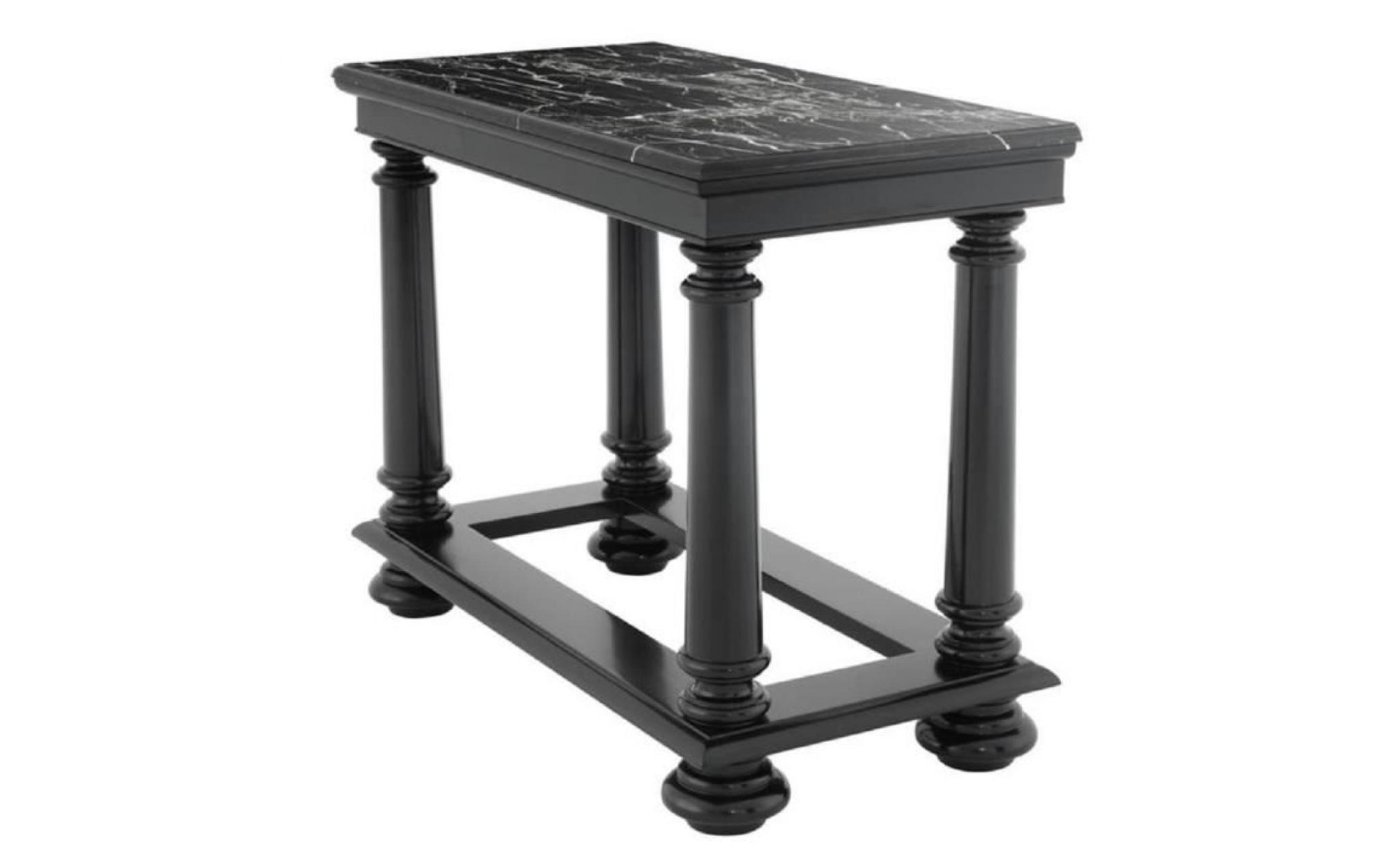 casa padrino table de console de luxe en noir avec plaque de marbre noir 100 x 50 x h. 79 cm   edition limitée