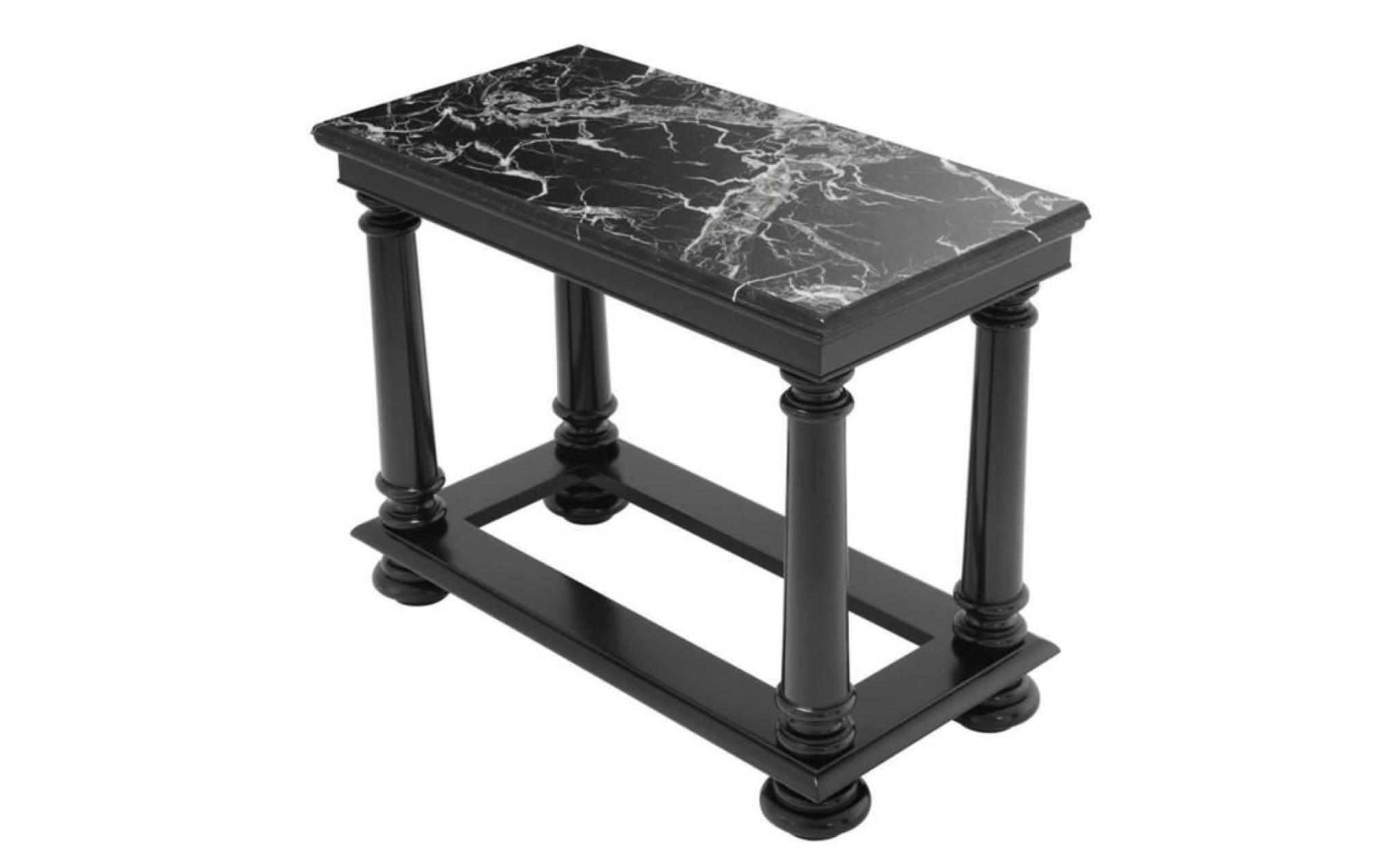 casa padrino table de console de luxe en noir avec plaque de marbre noir 100 x 50 x h. 79 cm   edition limitée pas cher