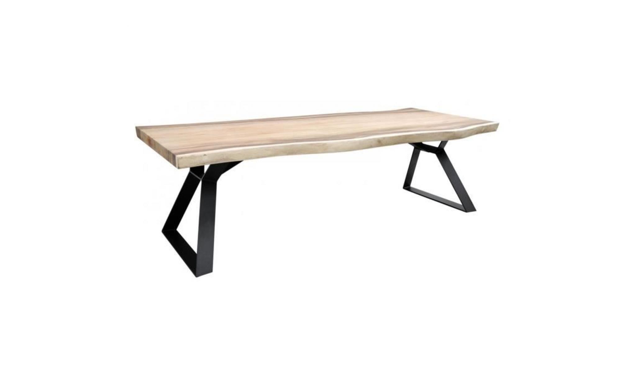 casa padrino table de salle à manger de luxe naturel / noir   collection de luxe [250 x 100 110 cm] pas cher