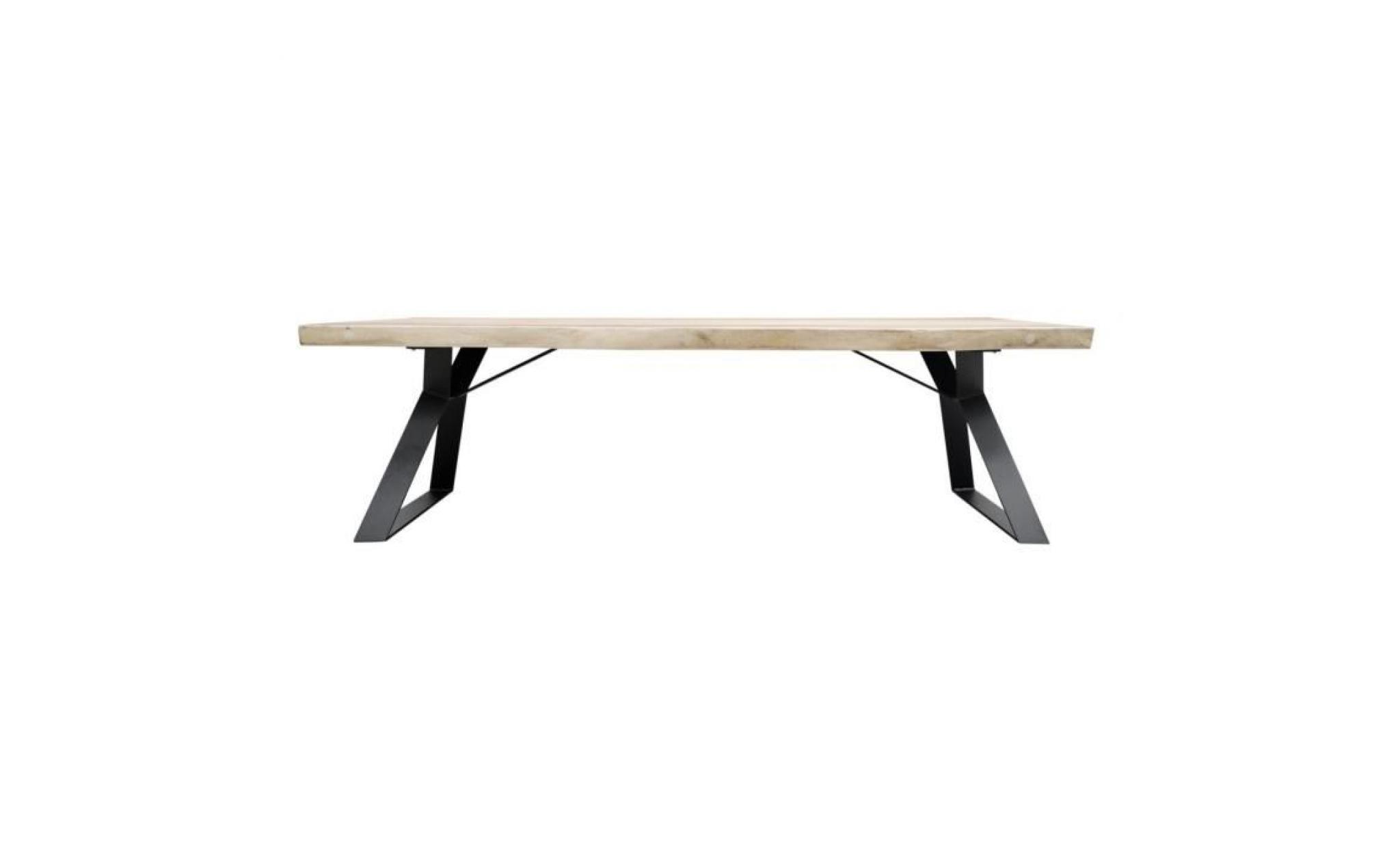 casa padrino table de salle à manger de luxe naturel / noir   collection de luxe [300 x 100 110 cm] pas cher