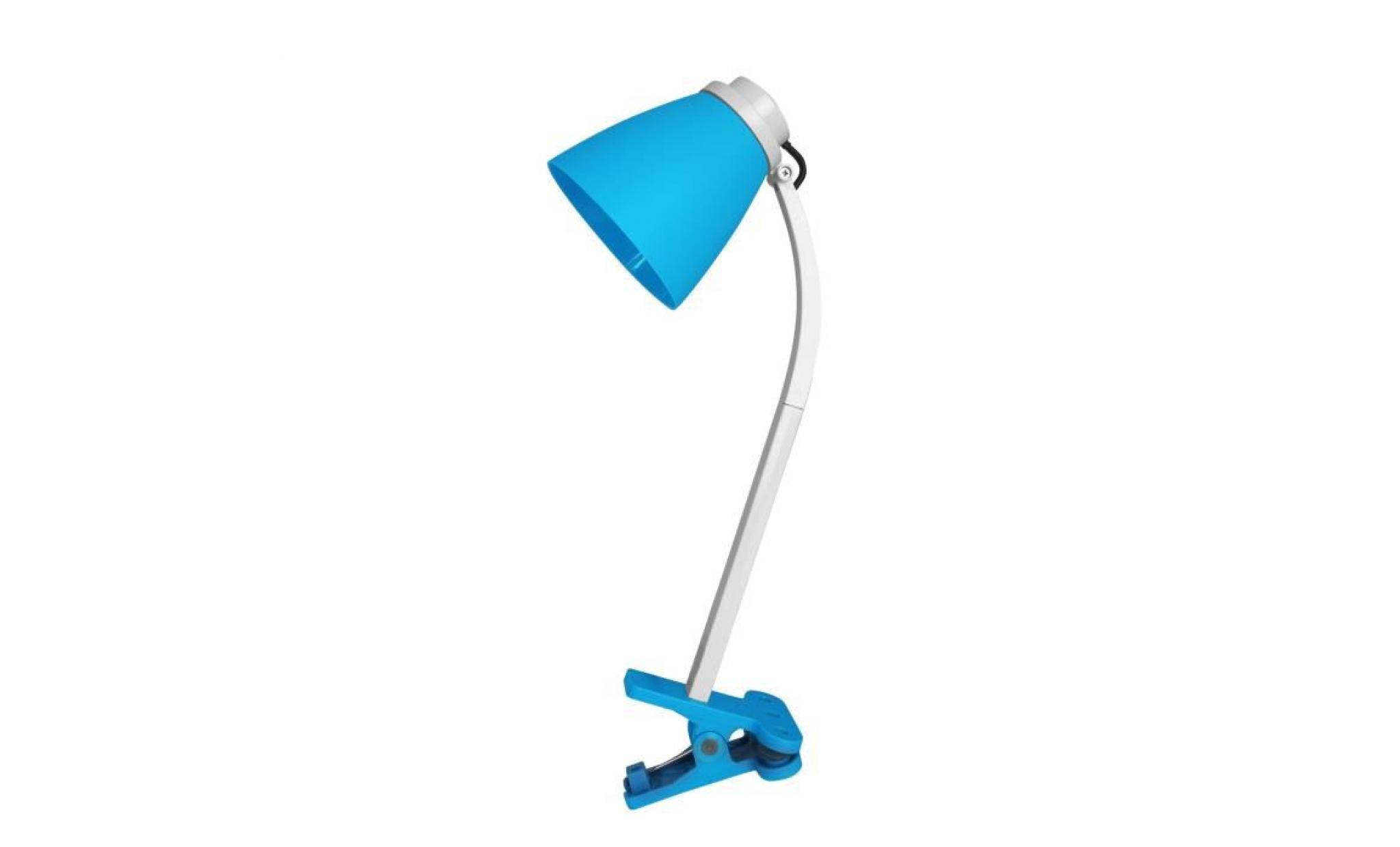 cdaffaires lampe de bureau clip plastique l.20*l.9.6*h.36cm e14 bleu