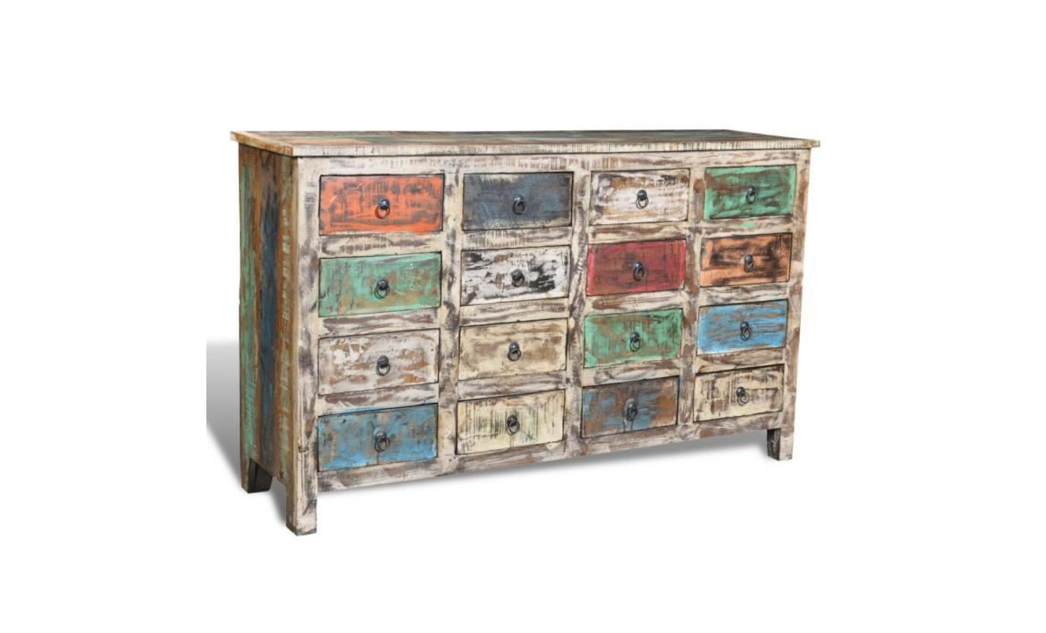 ce style antique récupéré vintage avec 16 tiroirs offre un grand espace de rangement pour maintenir vos objets en ordre. vous pou... pas cher
