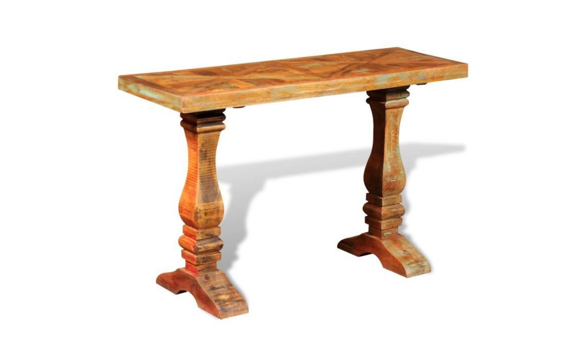 cette table de console recyclée de style antique est un accessoire intemporel pour votre maison. sa partie supérieure solide en b... pas cher