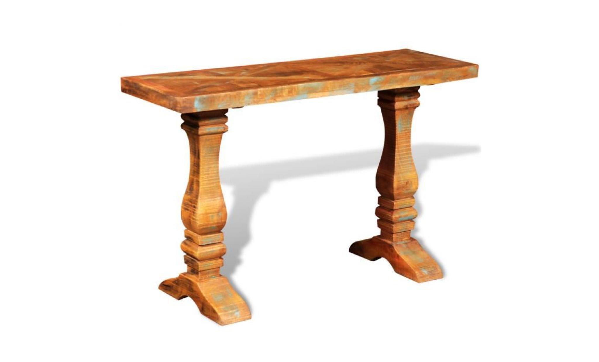 cette table de console recyclée de style antique est un accessoire intemporel pour votre maison. sa partie supérieure solide en b... pas cher
