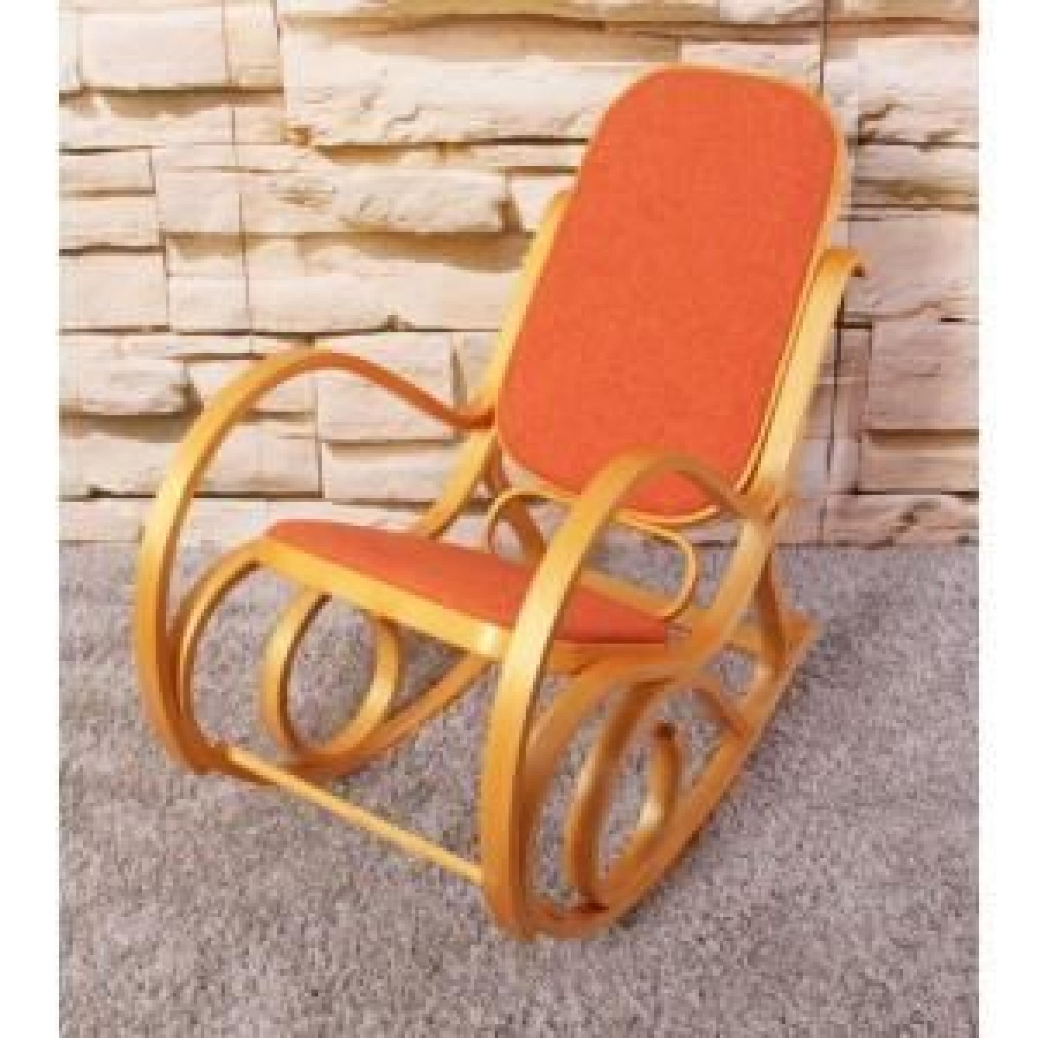 Chaise à bascule en tissu orange