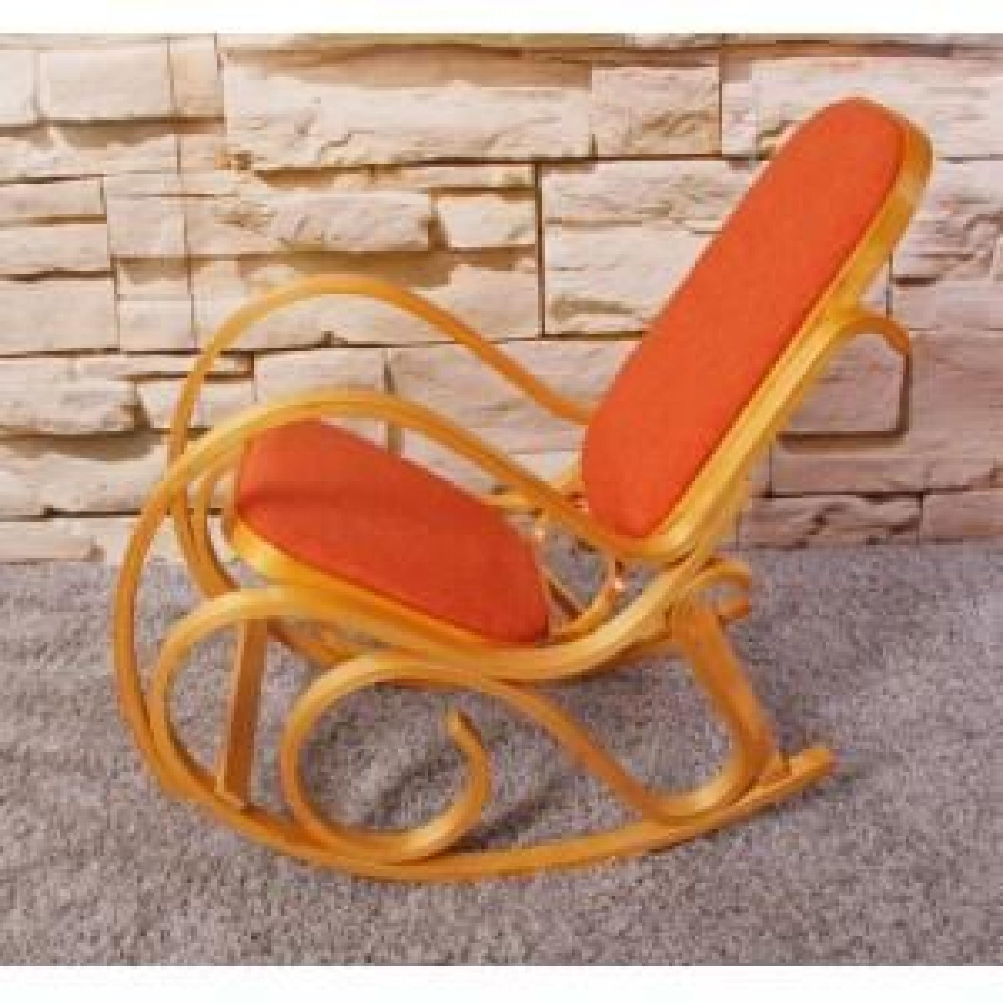 Chaise à bascule en tissu orange pas cher