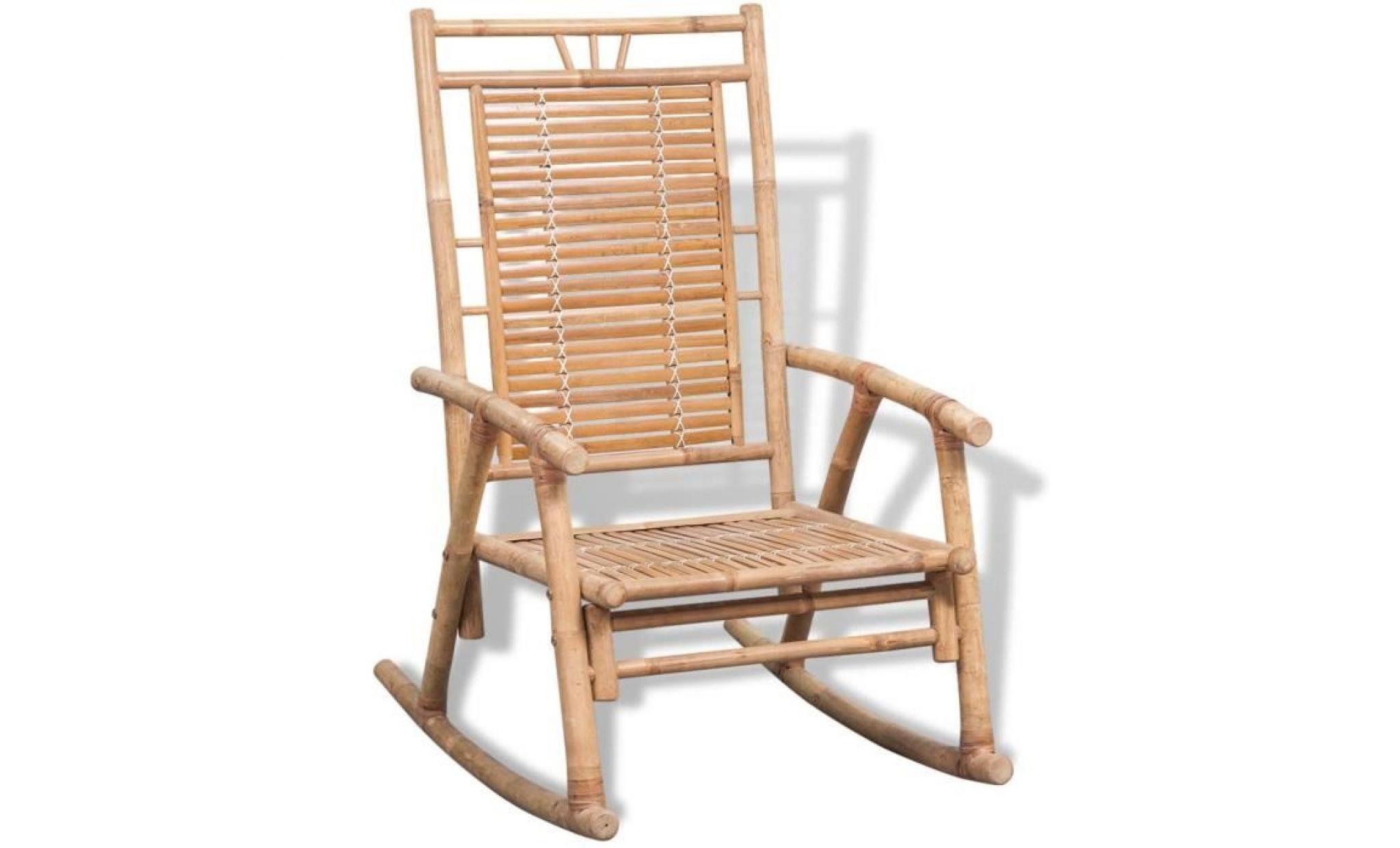 chaise à bascule fauteuil à bascule 66 x 86 x 105 cm chaise relaxation en bambou
