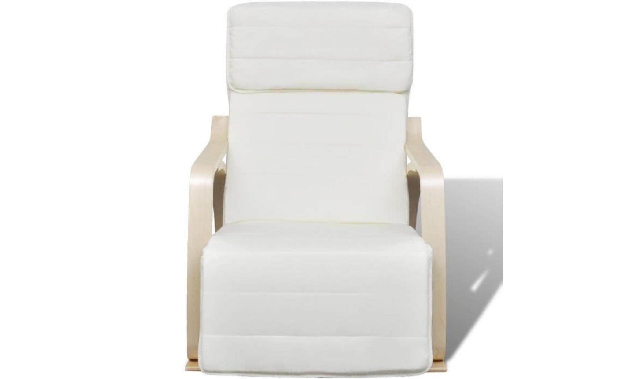 chaise à bascule fauteuil à bascule avec cadre en bois cintré tissu réglable noir pas cher
