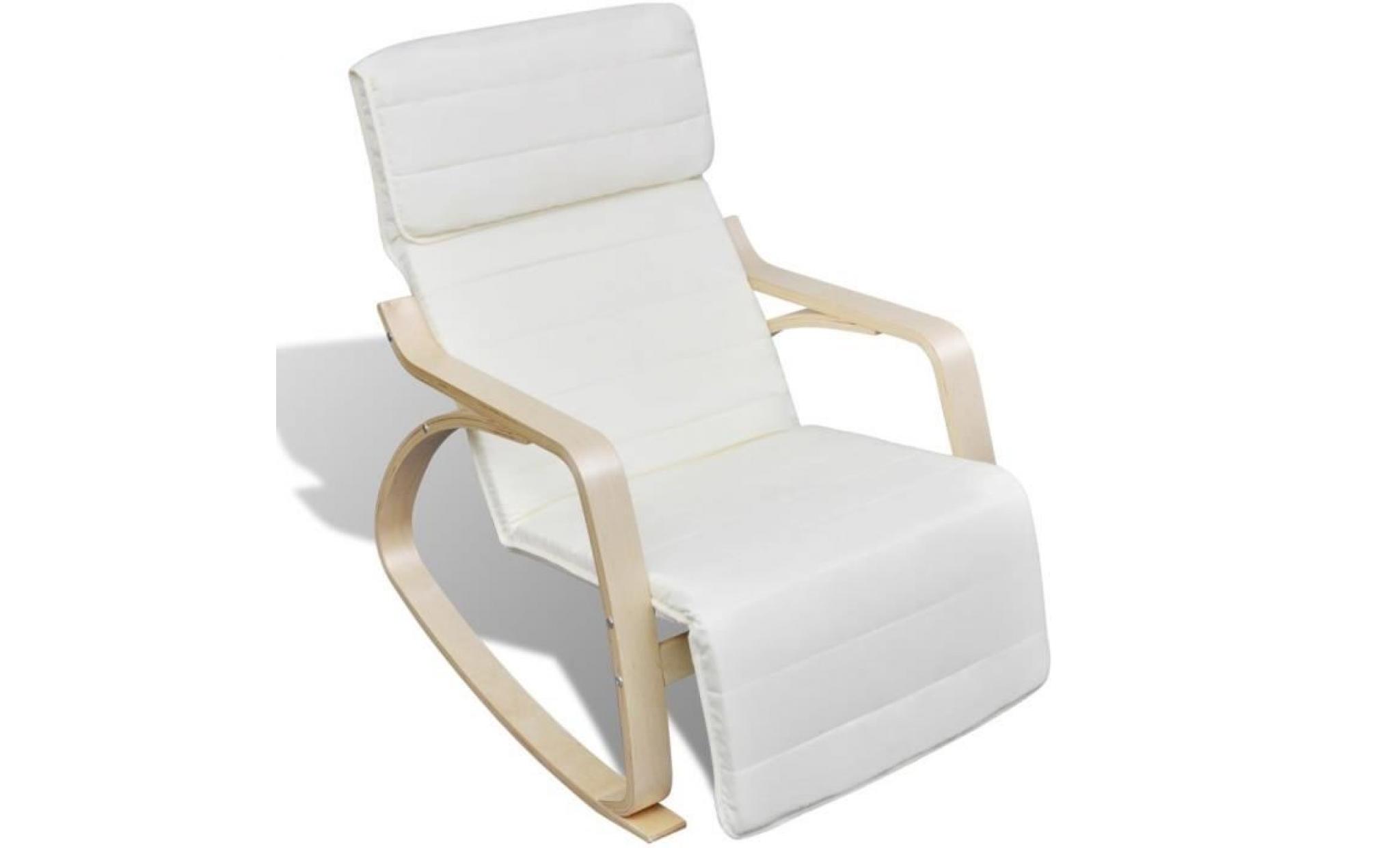 chaise à bascule fauteuil à bascule avec cadre en bois cintré tissu réglable noir pas cher