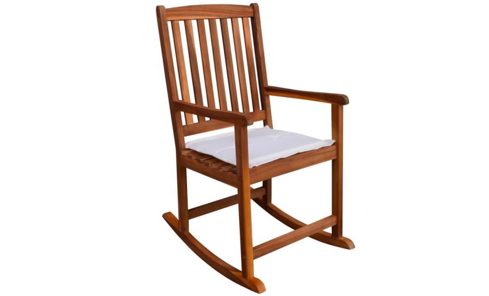 chaise à bascule fauteuil à bascule chaise relaxation pour jardin en acacia massif