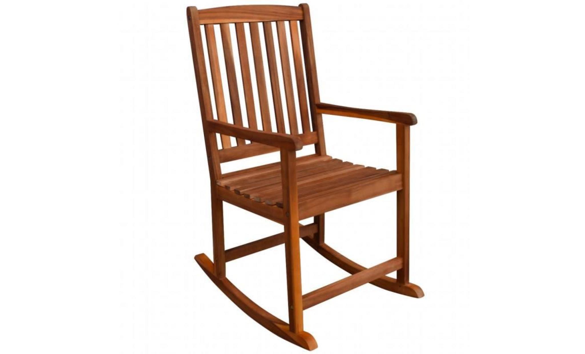 chaise à bascule fauteuil à bascule chaise relaxation pour jardin en acacia massif pas cher