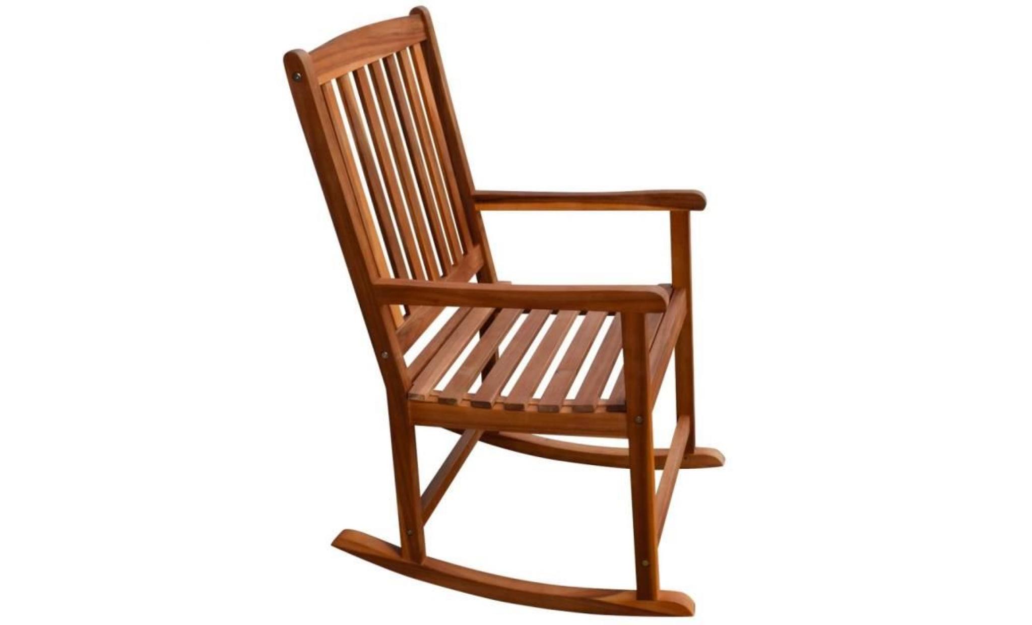 chaise à bascule fauteuil à bascule chaise relaxation pour jardin en acacia massif pas cher