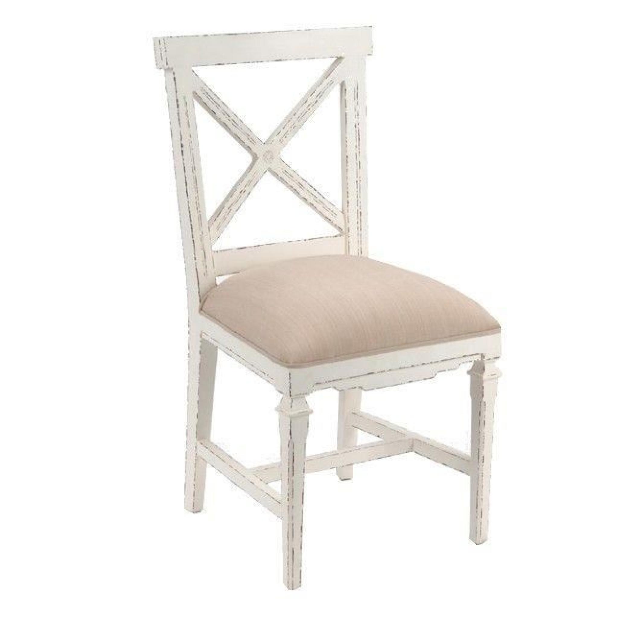 Chaise à croisillon tissu beige