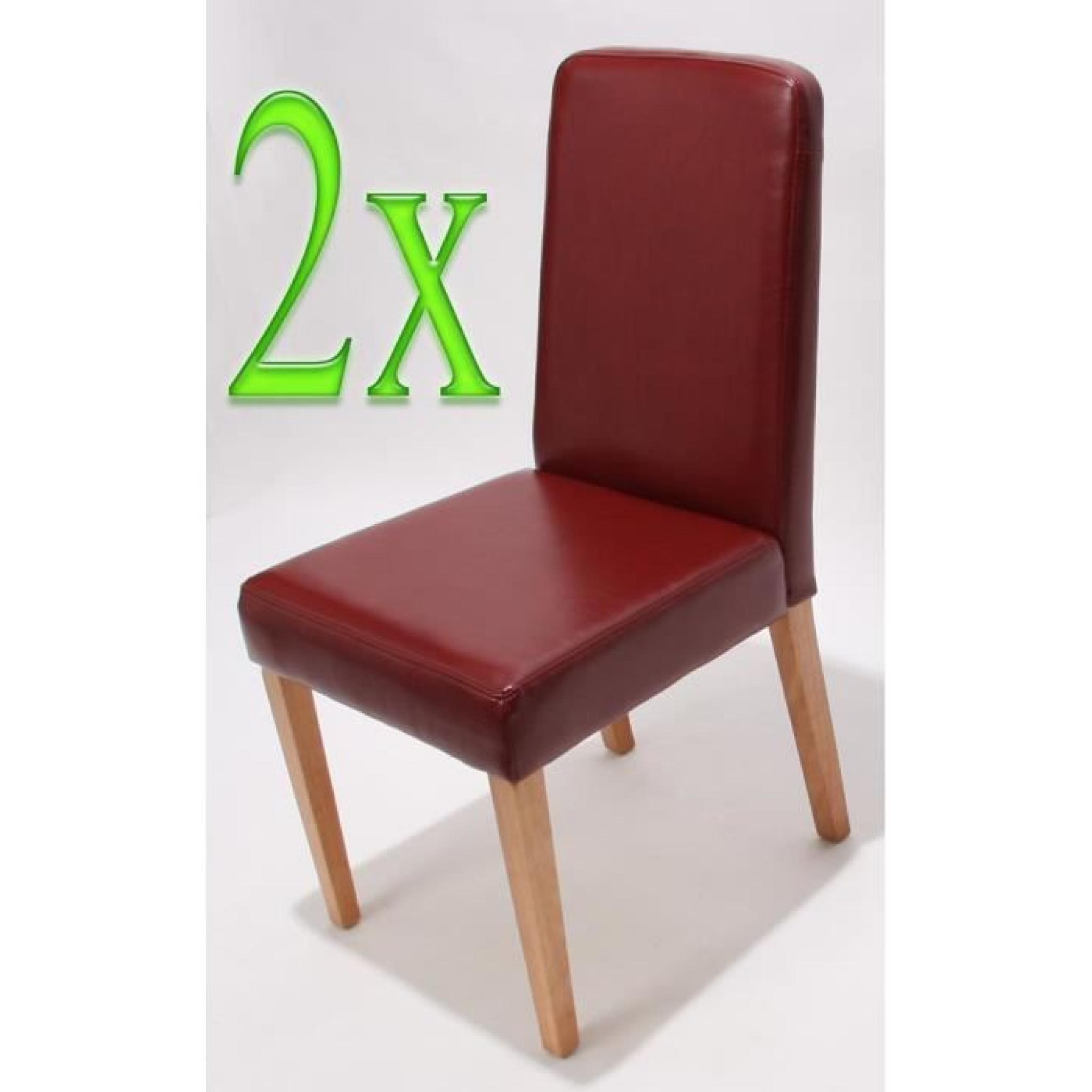 Chaise Ancona Cuir Rouge x2