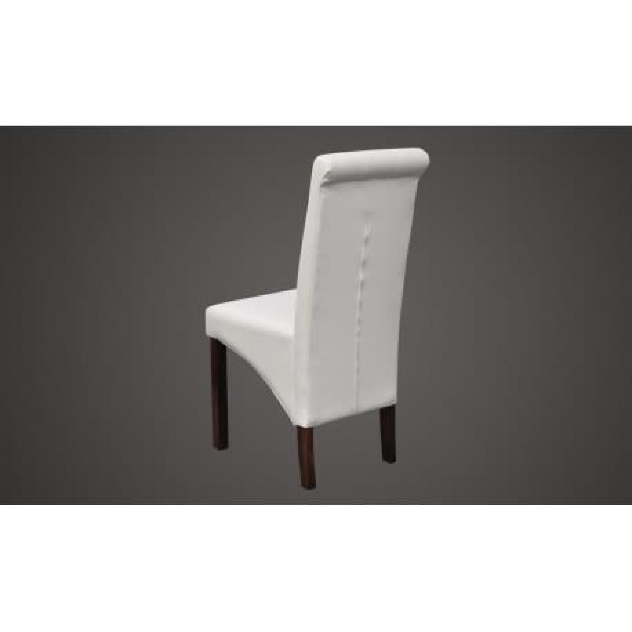 Chaise antique PU blanc (lot de 6) pas cher