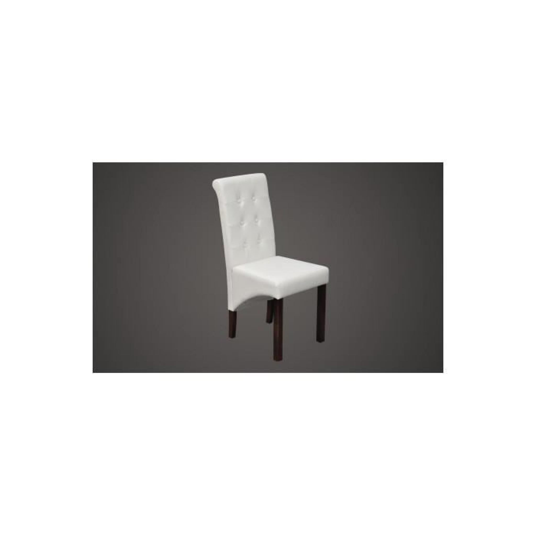 Chaise antique PU  cuir blanc (lot de 4) pas cher