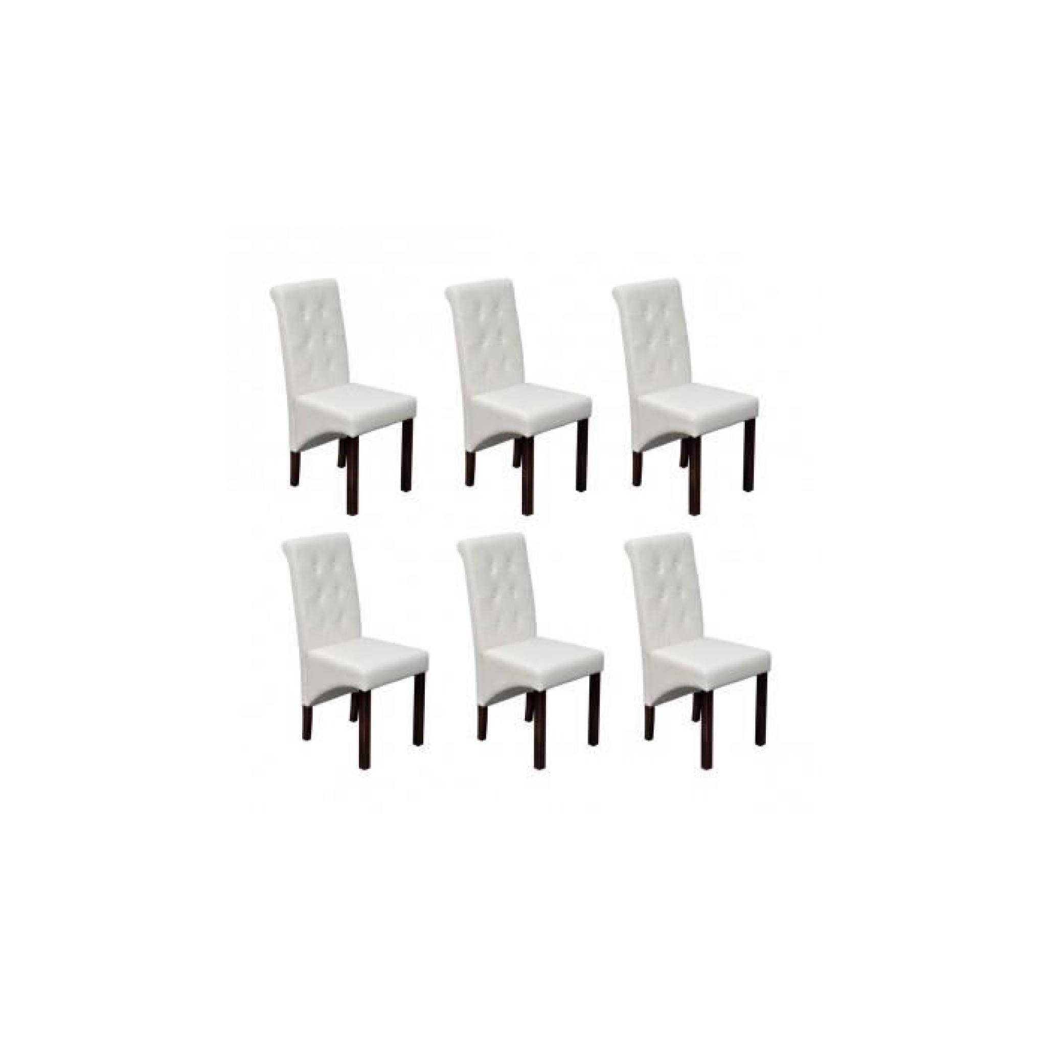 Chaise antique PU  cuir blanc (lot de 6)