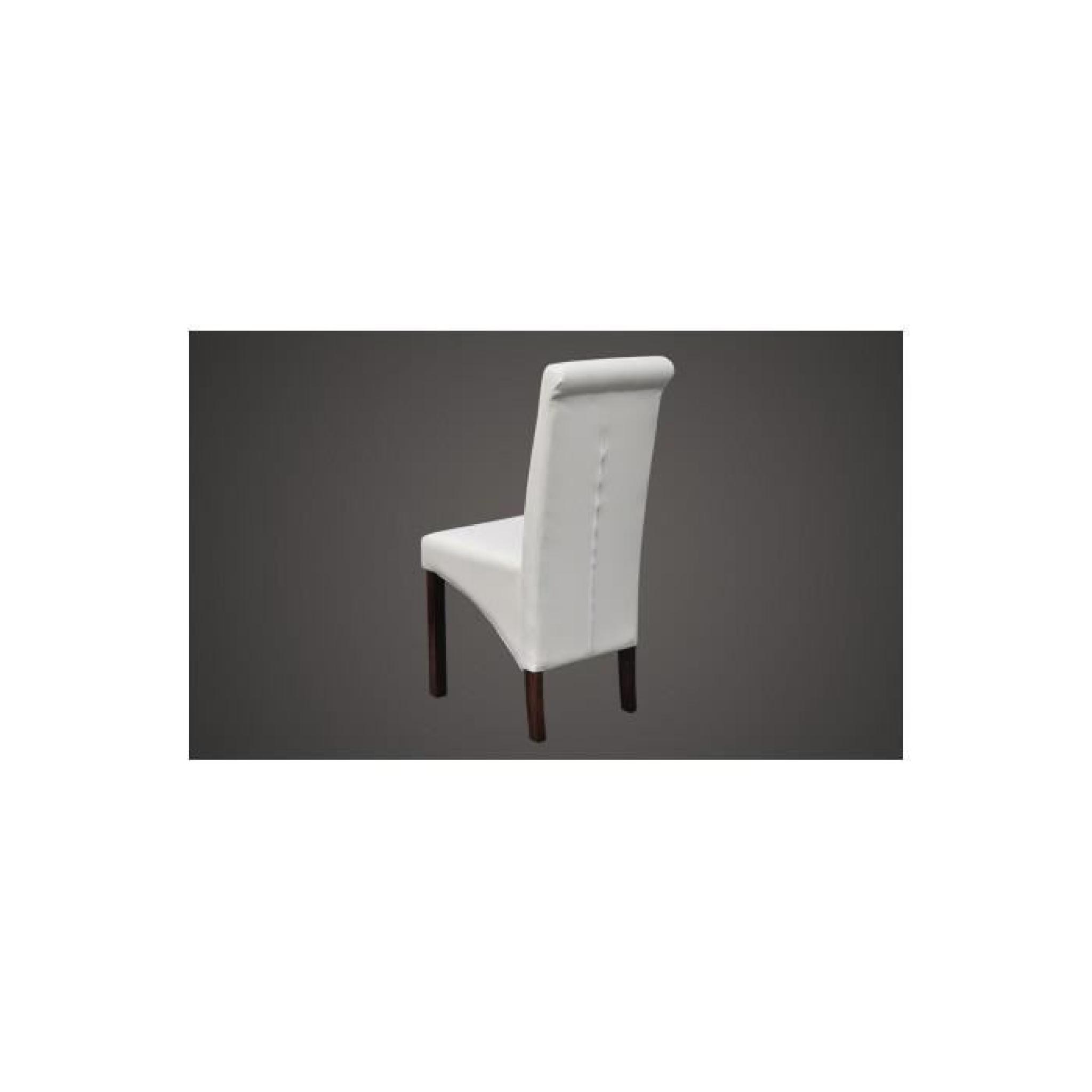 Chaise antique PU  cuir blanc (lot de 6) pas cher