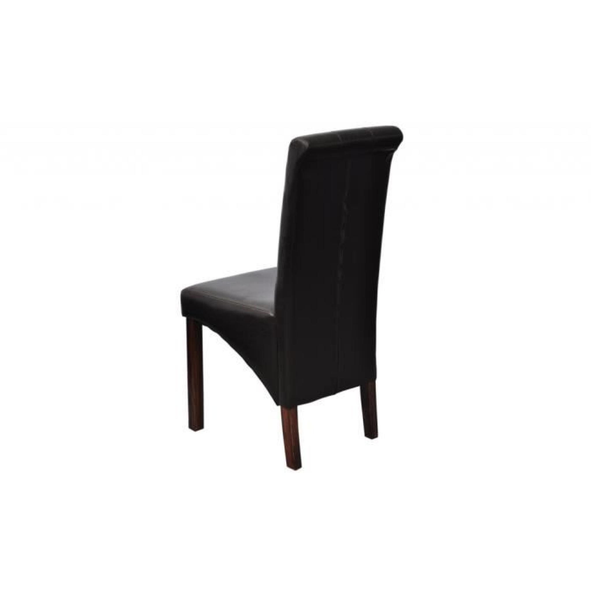 Chaise antique simili cuir noir (lot de 4) pas cher