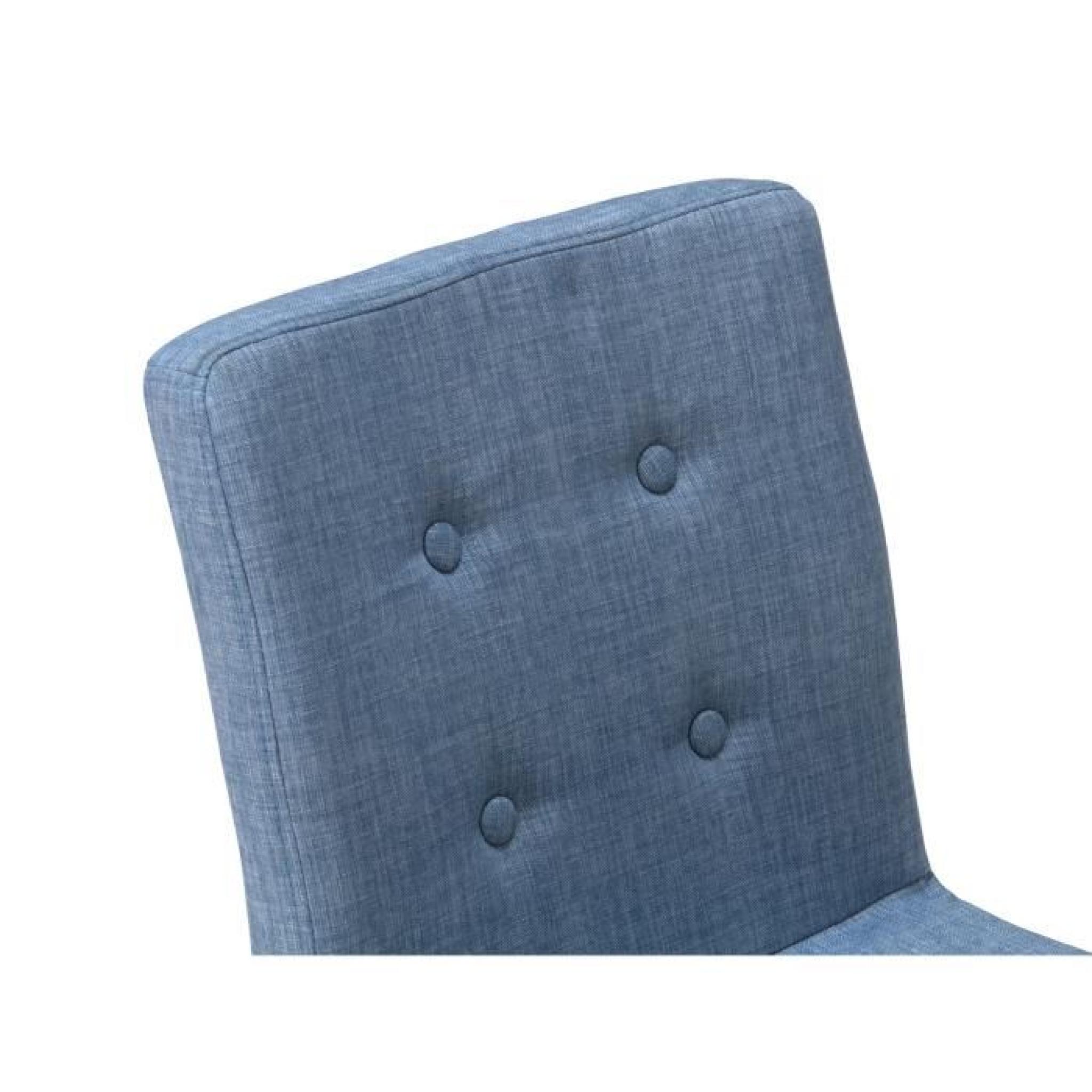 Chaise ARANEA bleue en tissu et en hêtre pas cher