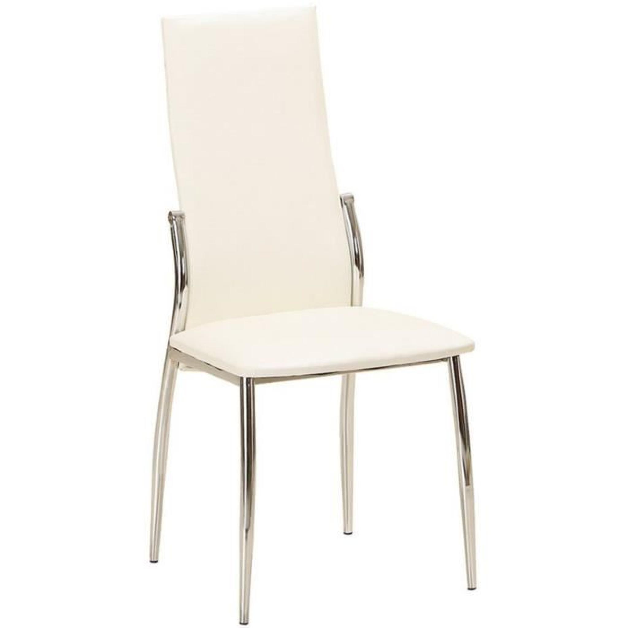 Chaise assise coloris Ecru, Dim : 46 x 45 x 98,5 cm