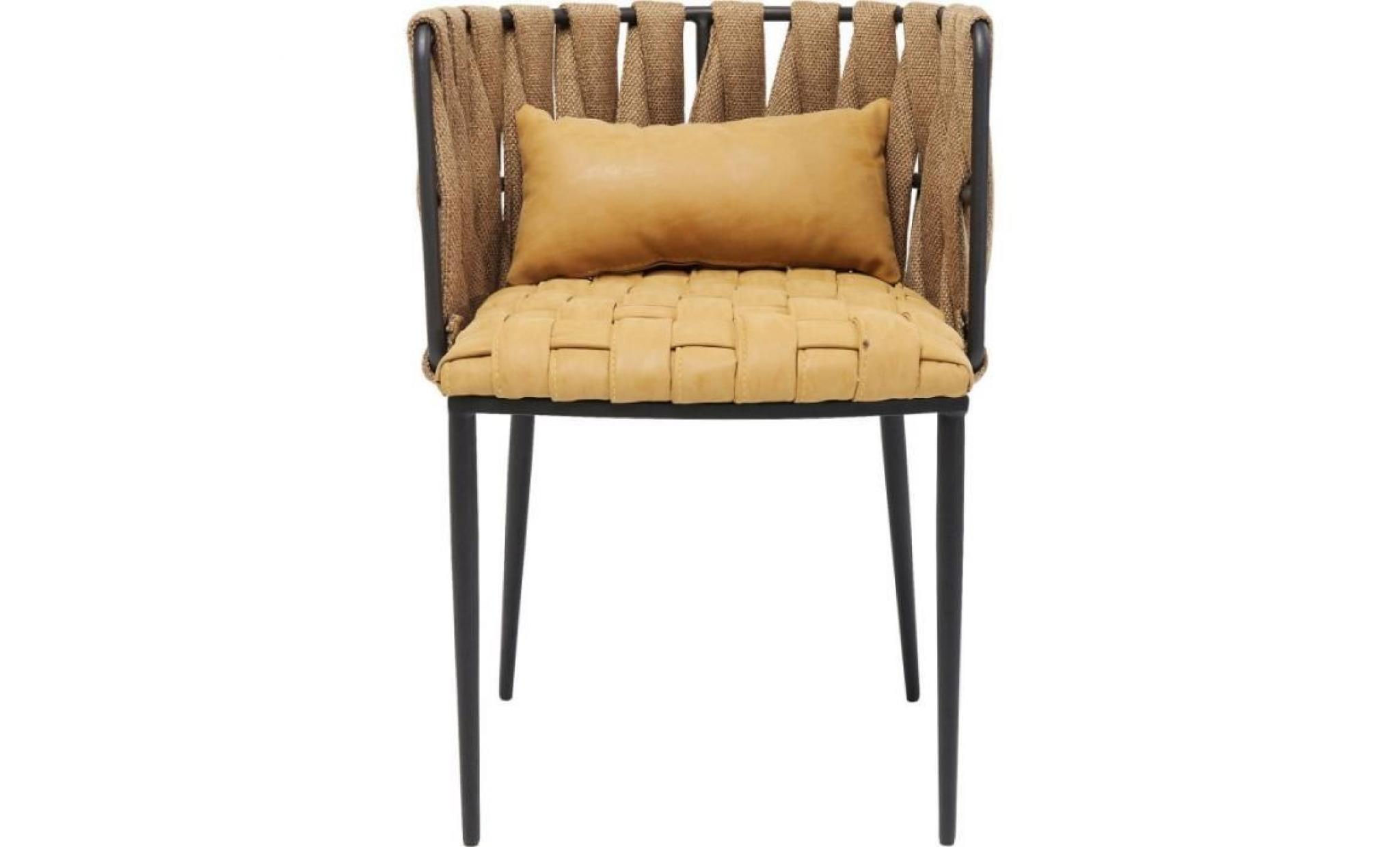 chaise avec accoudoirs cheerio jaune kare design