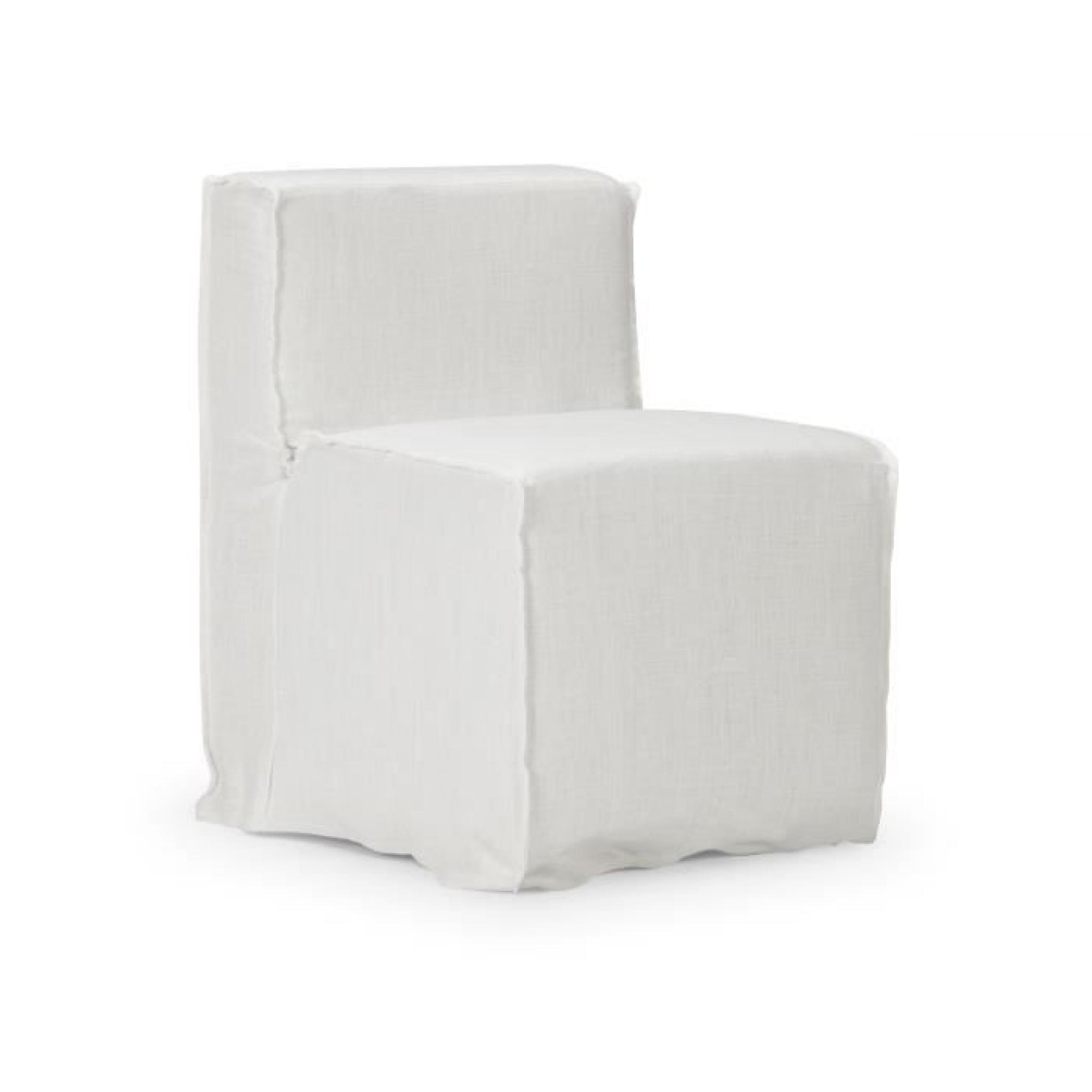 Chaise avec housse MERLON en tissu blanc