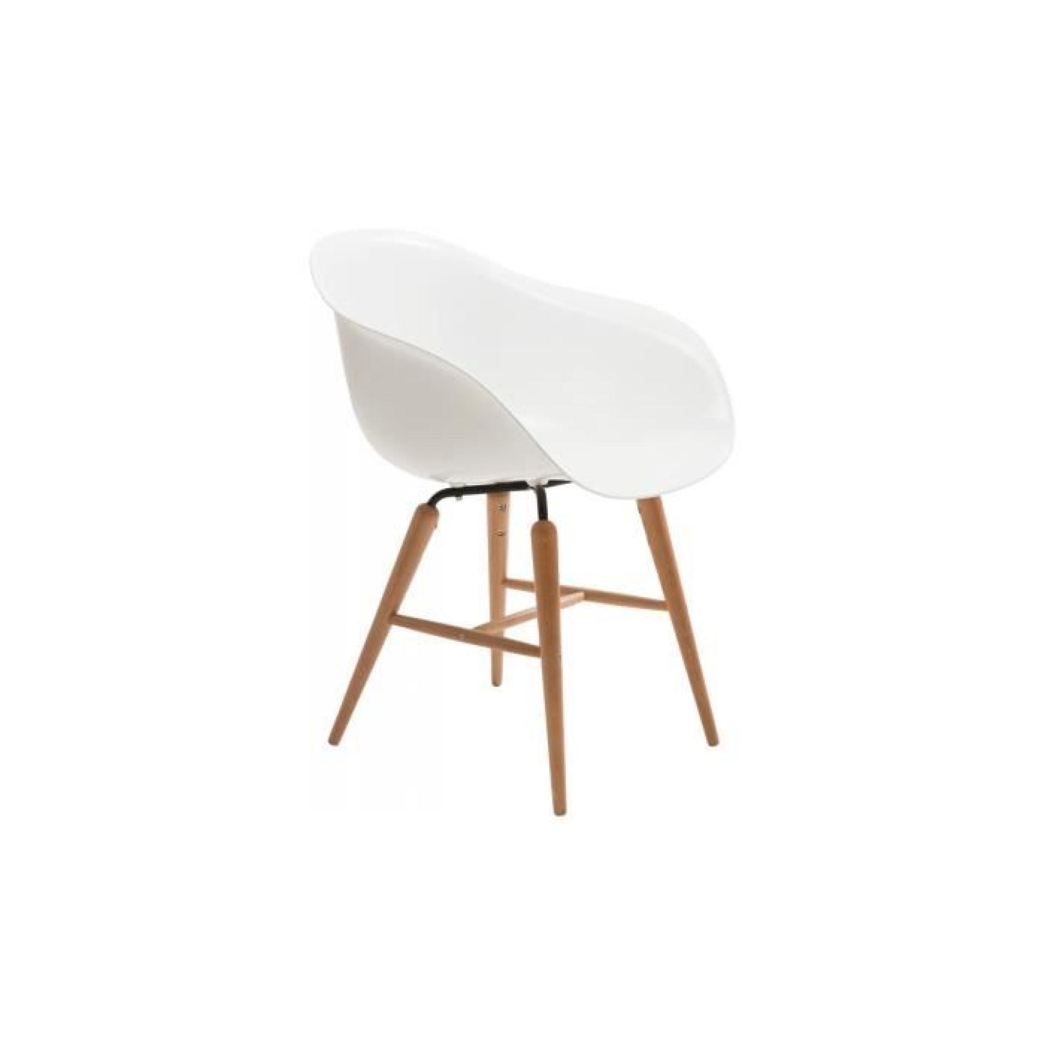 Chaise Bauhaus blanche pied en bois 