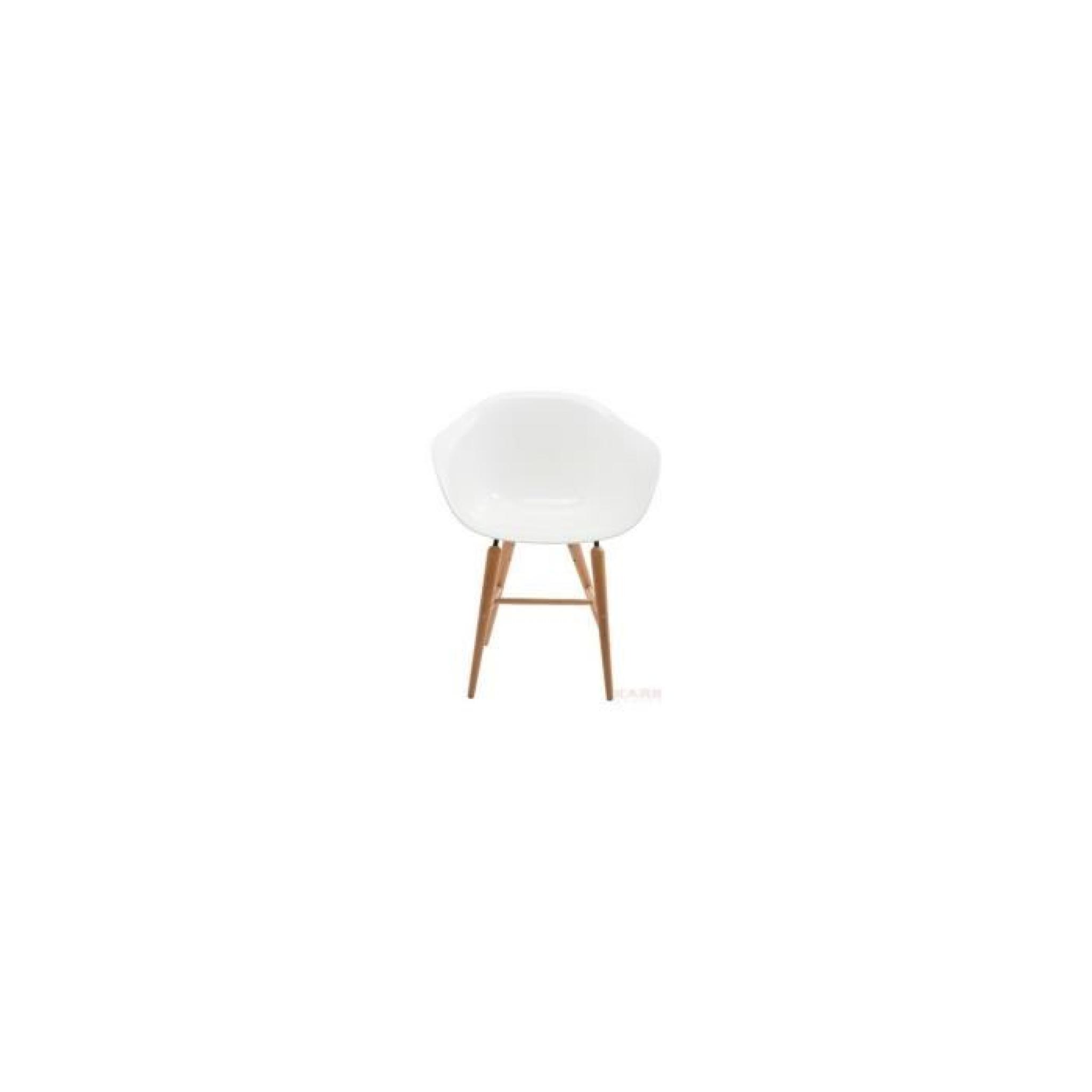 Chaise Bauhaus blanche pied en bois  pas cher