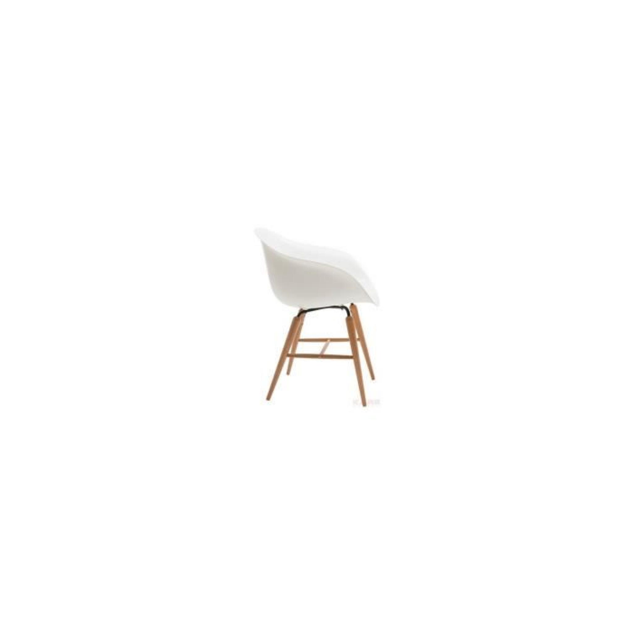 Chaise Bauhaus blanche pied en bois  pas cher