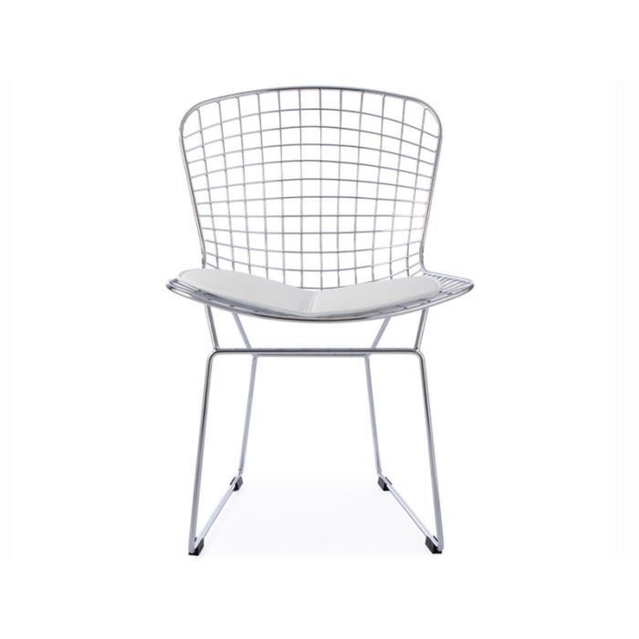 Chaise Bertoia Wire Side - Blanc pas cher