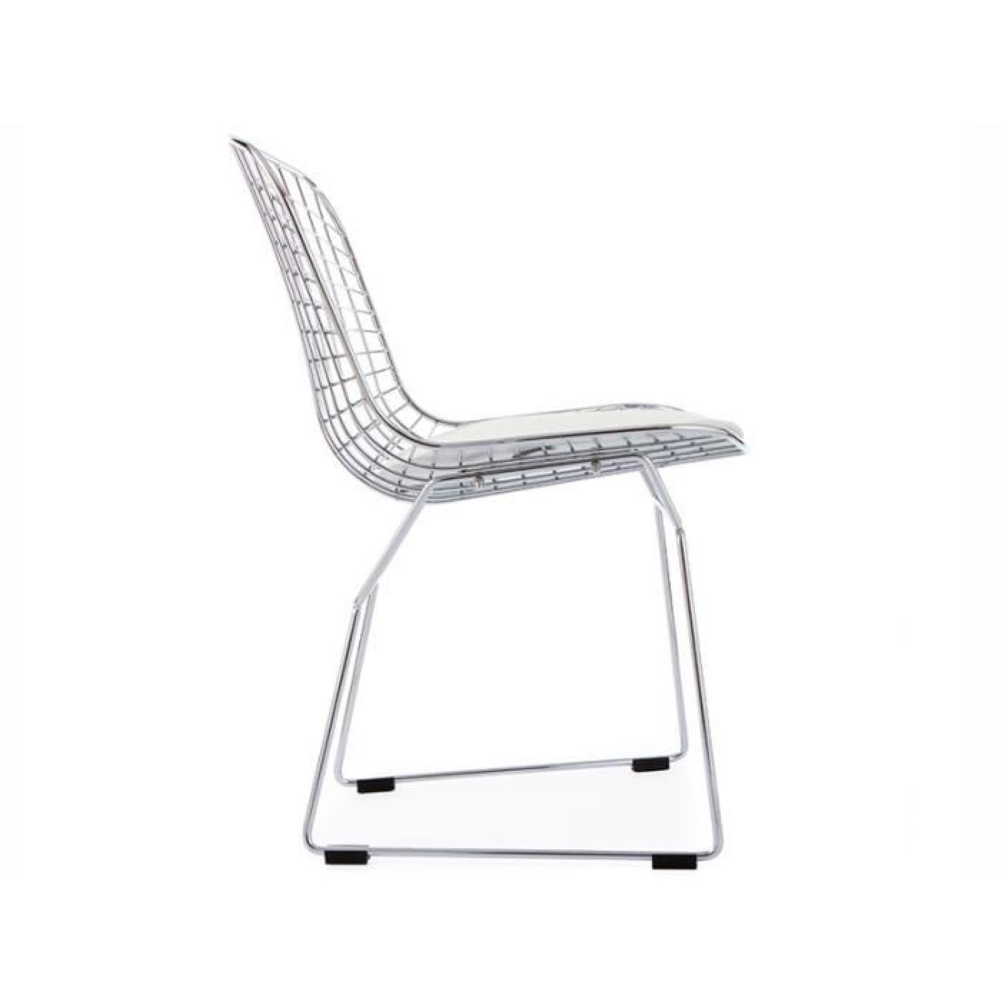 Chaise Bertoia Wire Side - Blanc pas cher