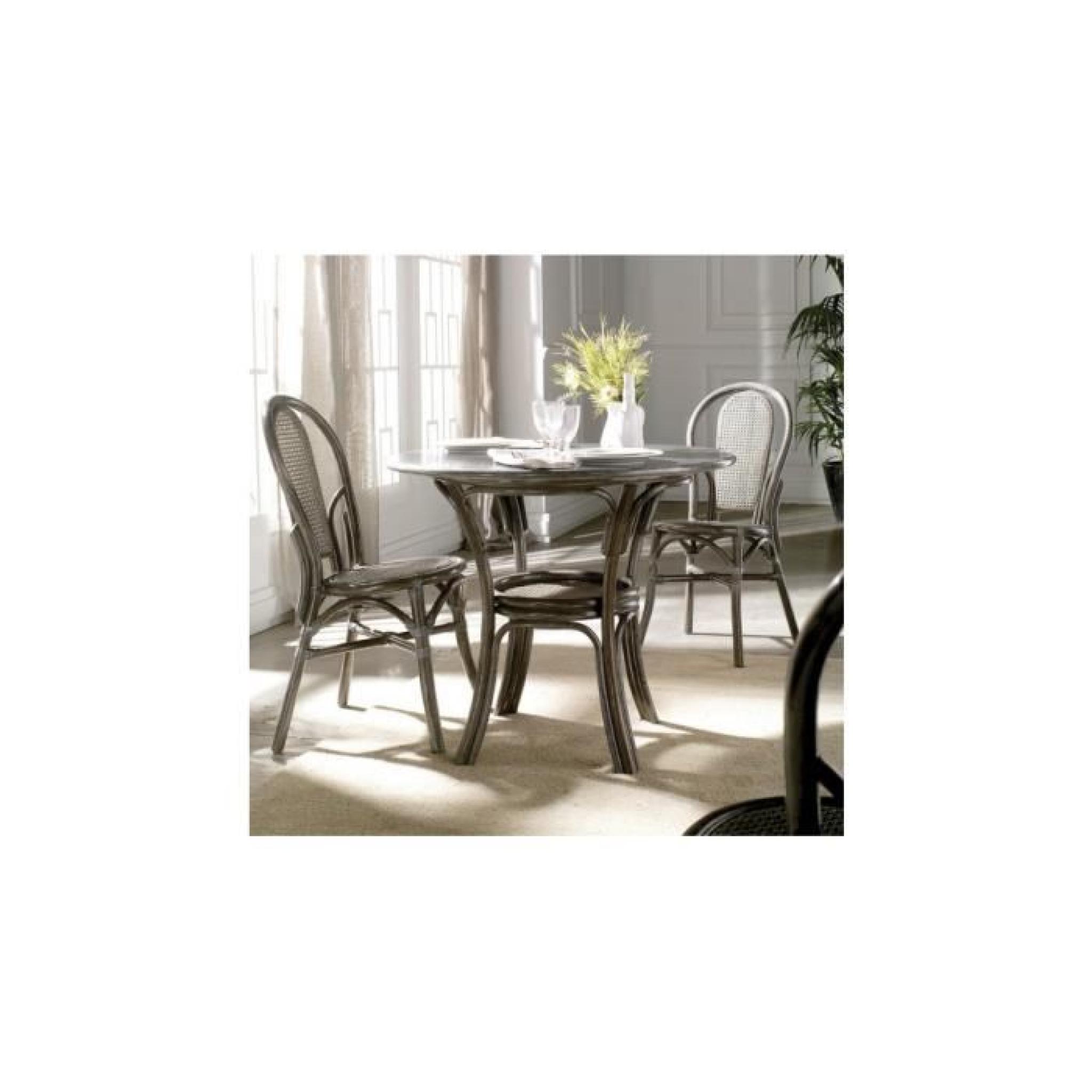 Chaise bistrot rotin et cannage gris pas cher