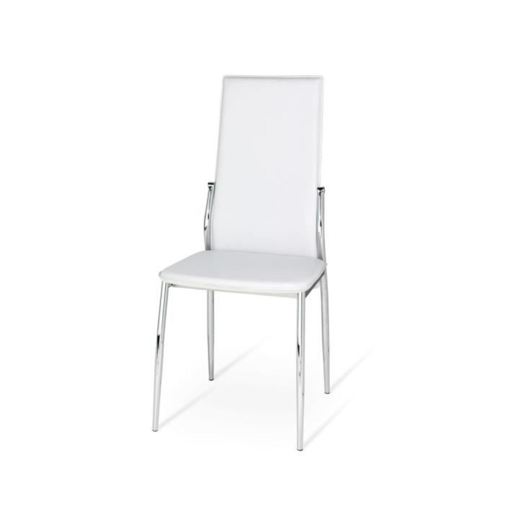 Chaise blanc avec armature en métal chromé et g…