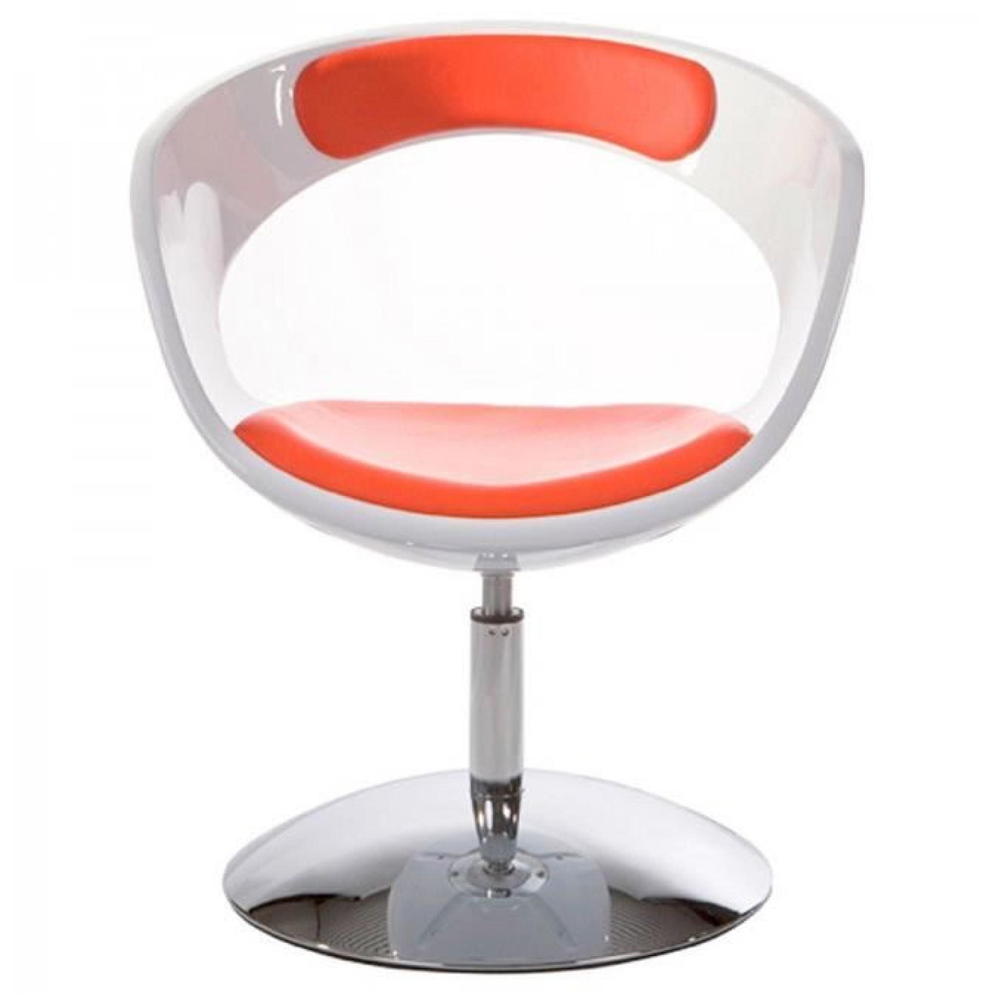 Chaise design rétro blanc et rouge GROOVY