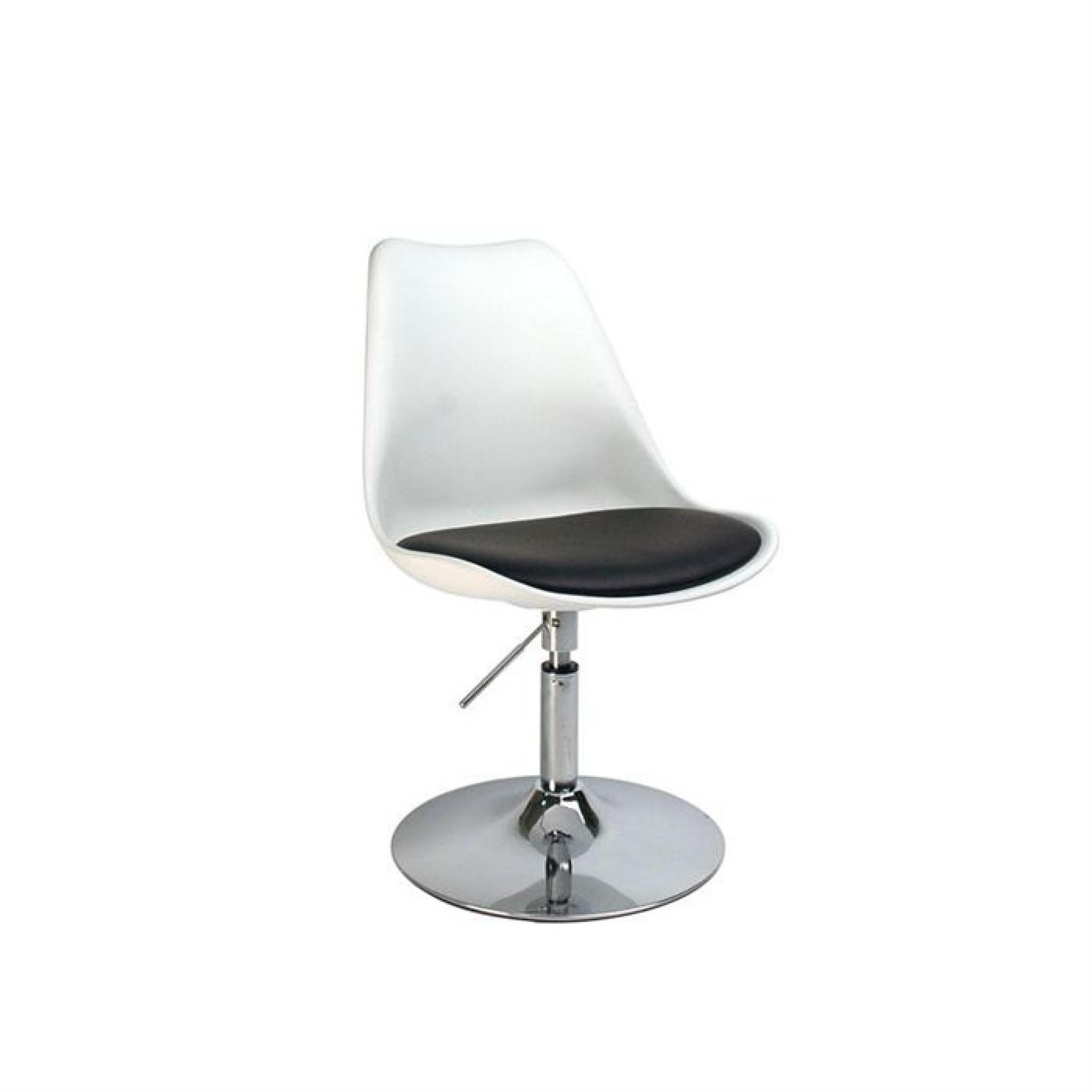 Chaise blanc pivotante STEEVY réglable en hauteur