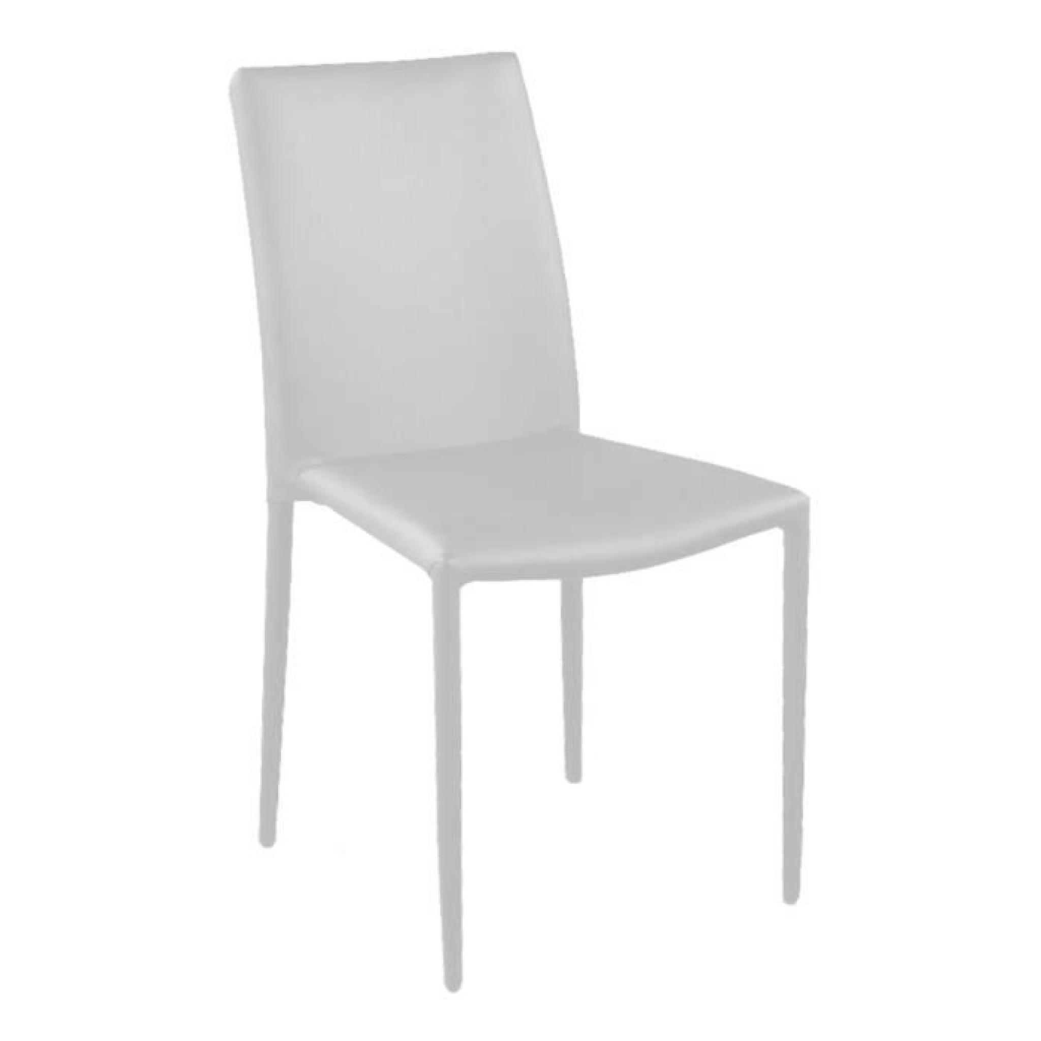 Chaise Blanc structure en PU - Dimensions : 45 …
