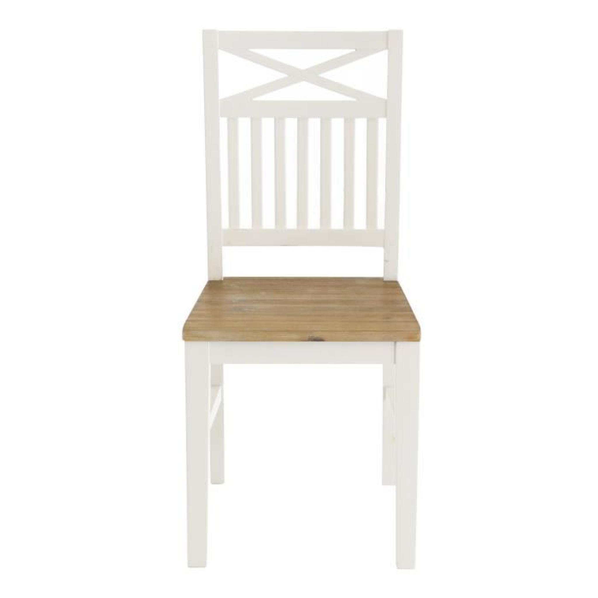 Chaise blanche bois d'acacia Milano
