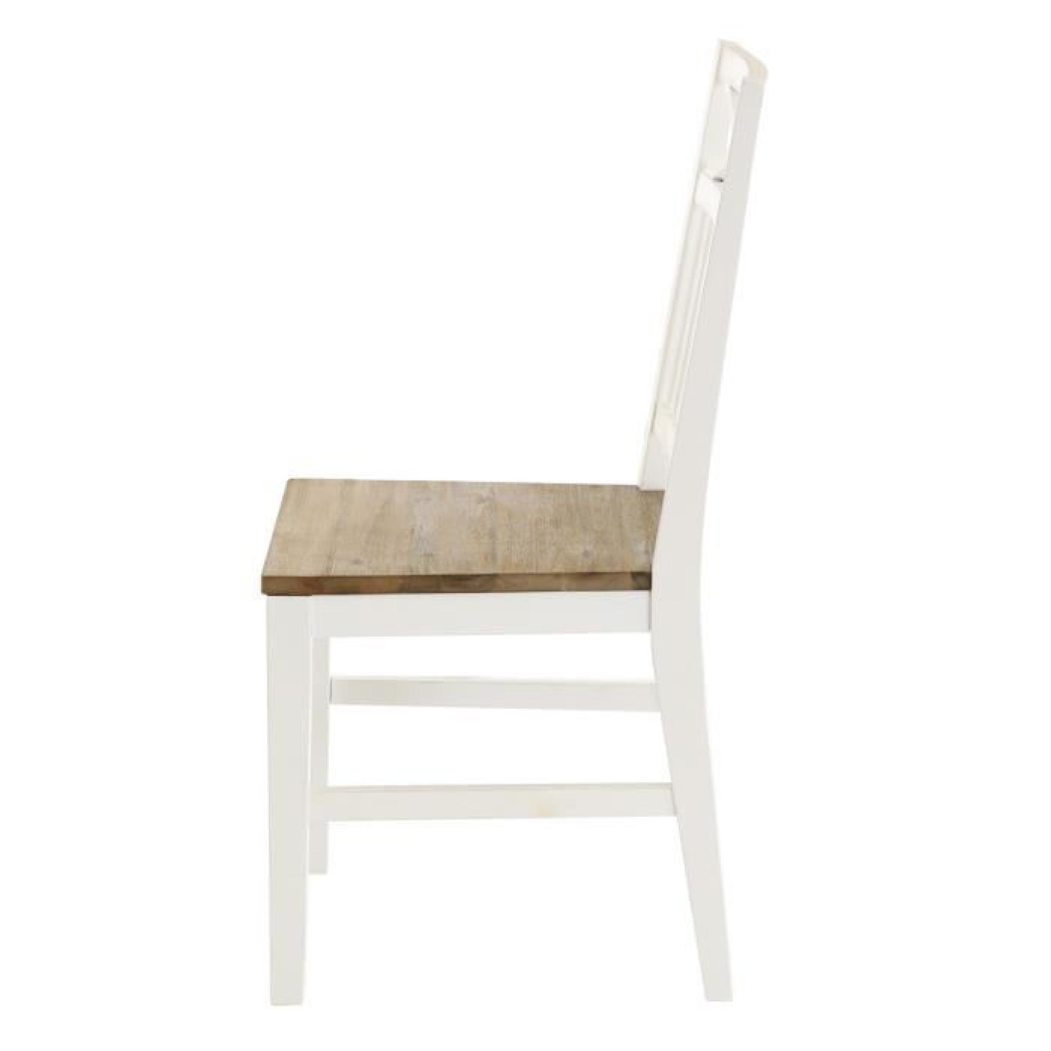 Chaise blanche bois d'acacia Milano pas cher