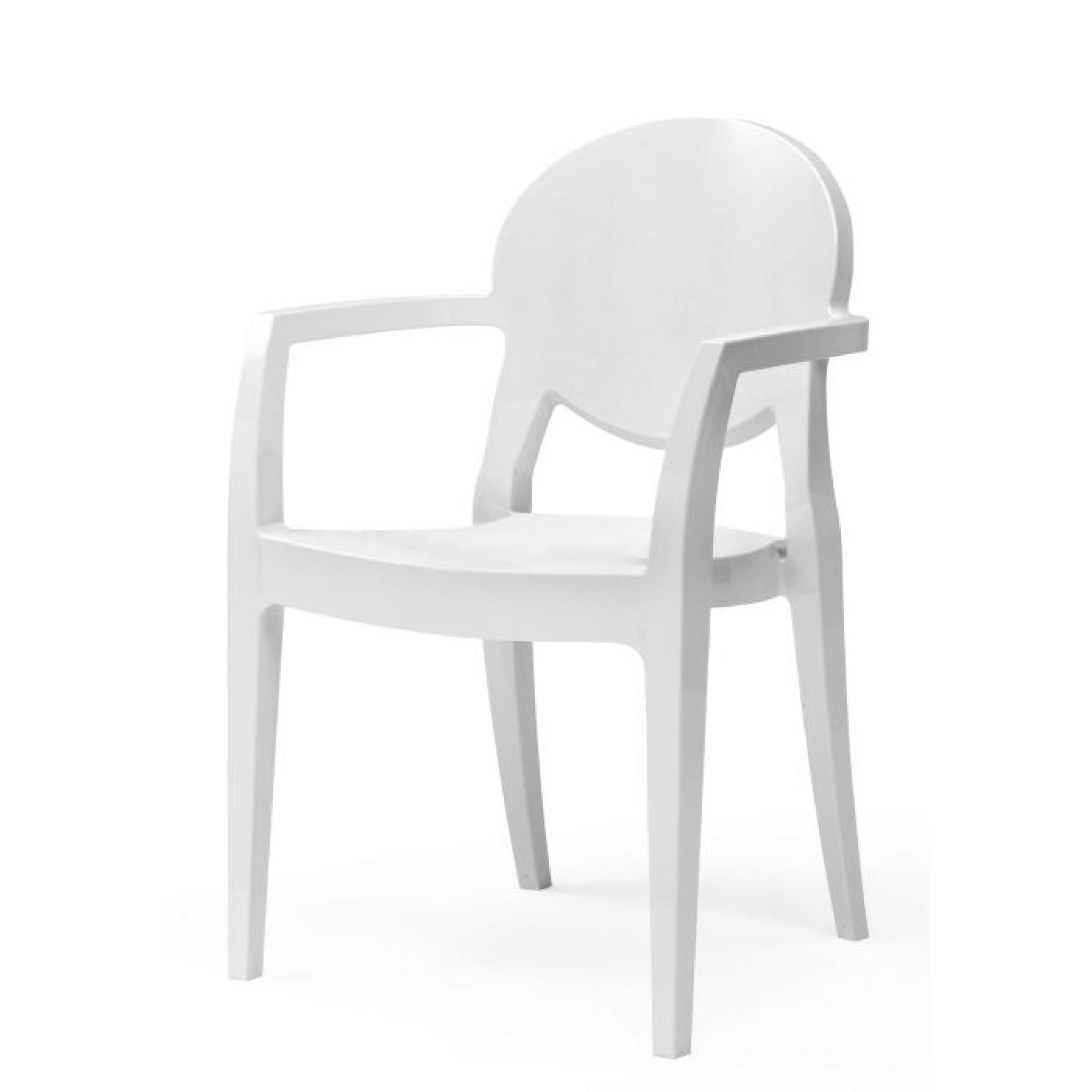 Chaise blanche design avec accoudoirs - IGLOO b…