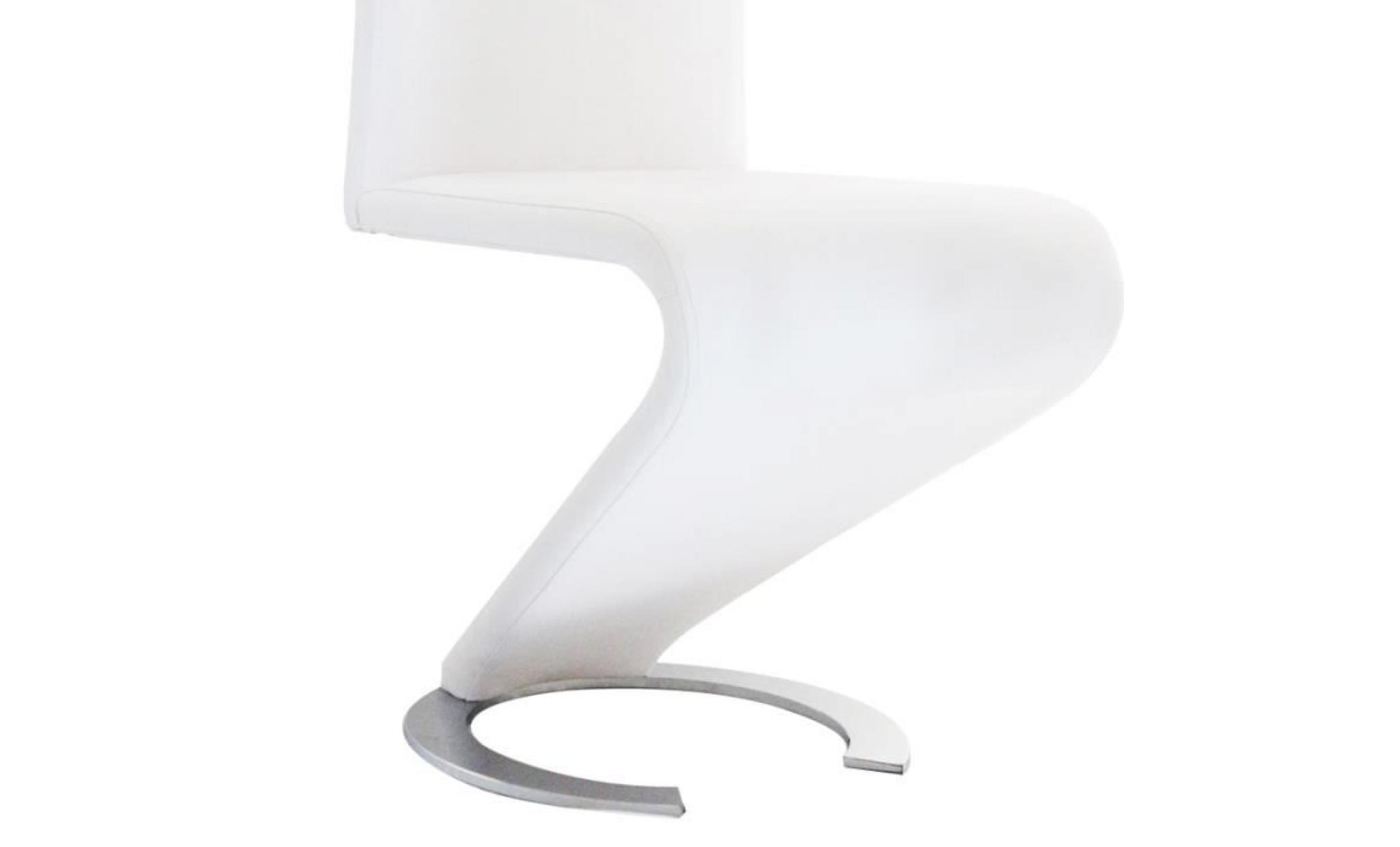 Chaise blanche design pieds chromé KIZA  lot de 4 pas cher